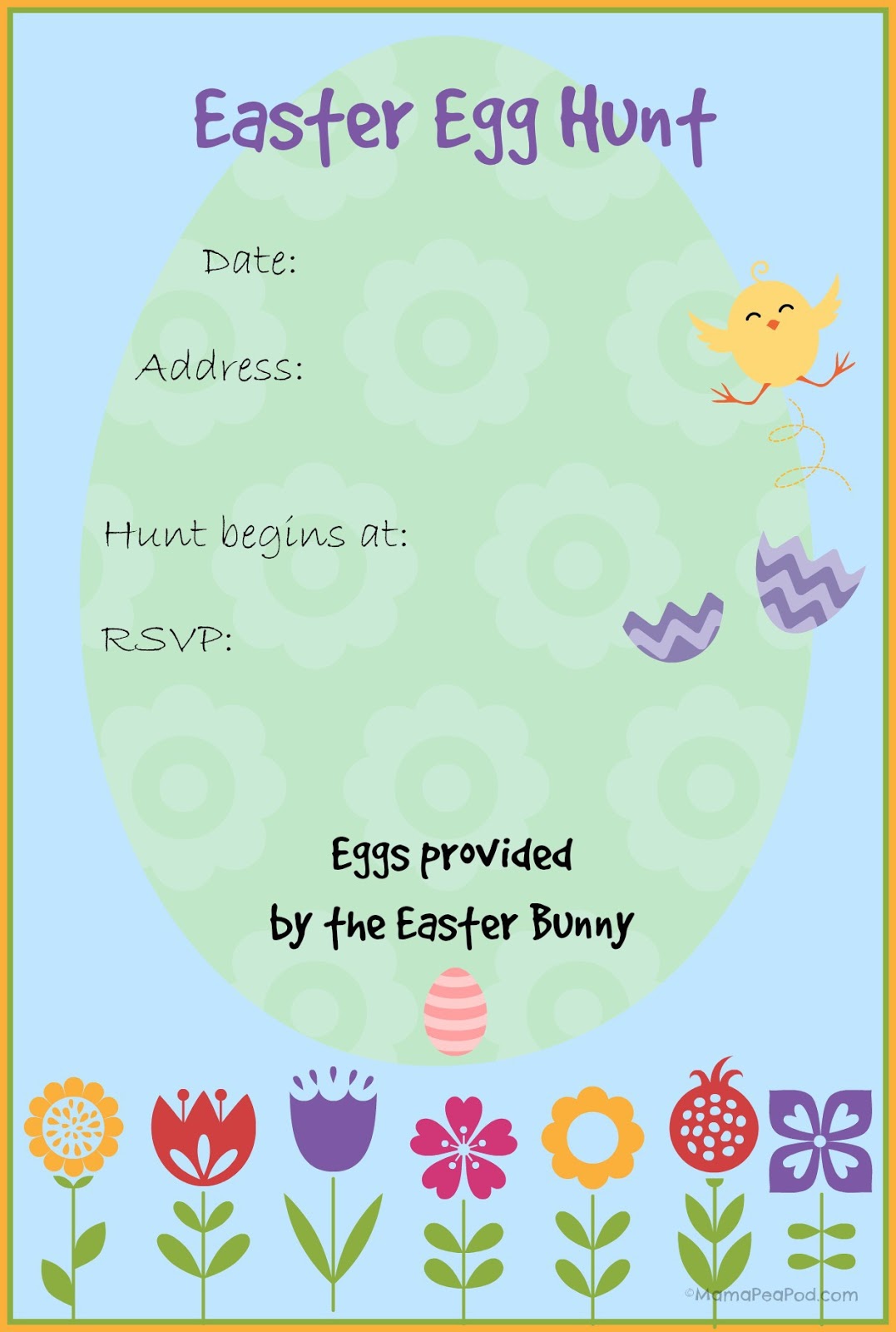 Free Printable Easter Egg Hunt Invitation