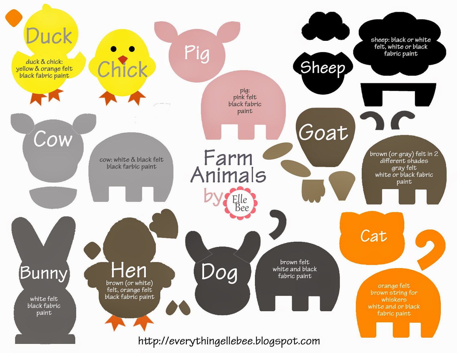 Free Printable Farm Animal Template For