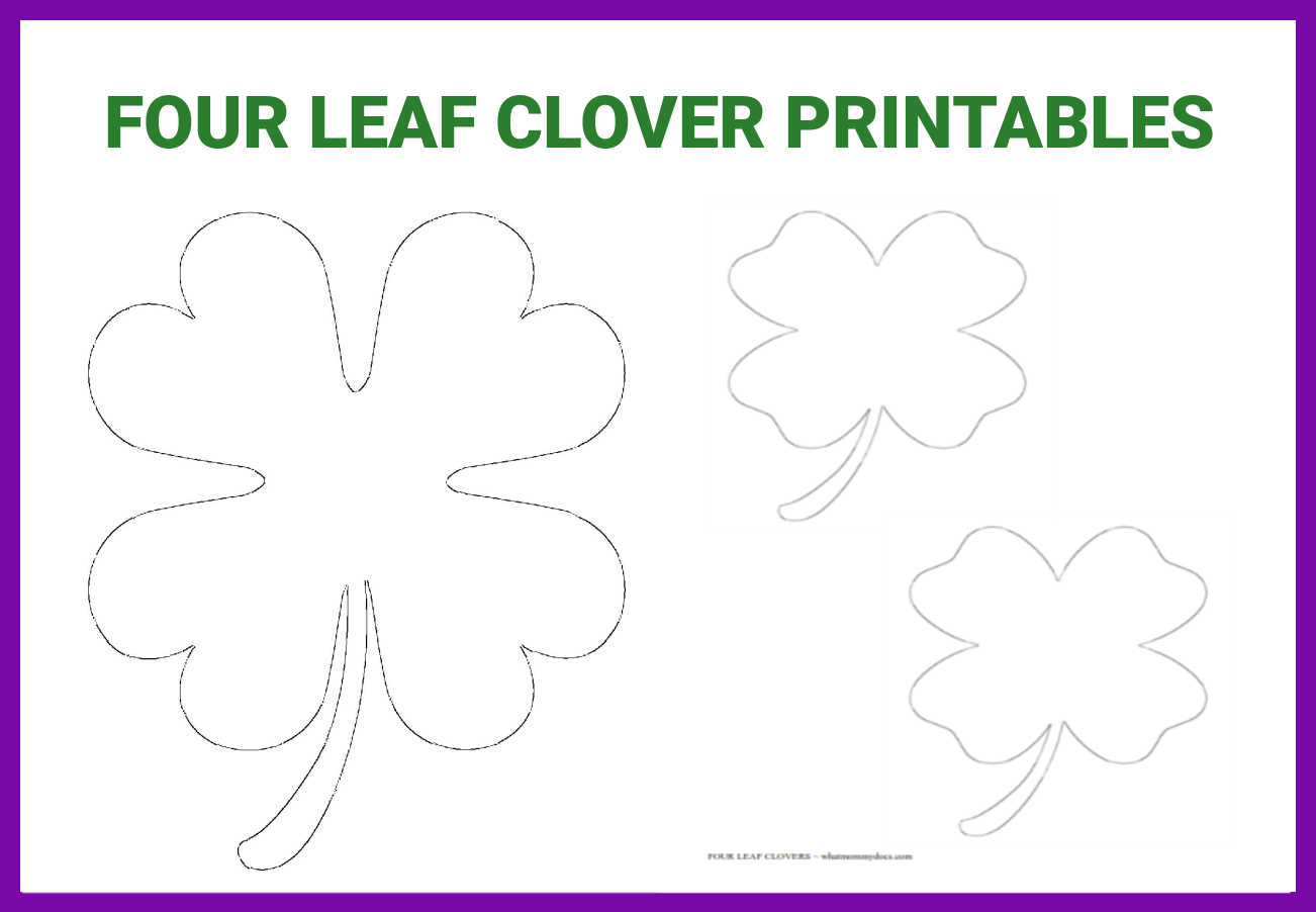 Free Printable Four Leaf Clover Templates