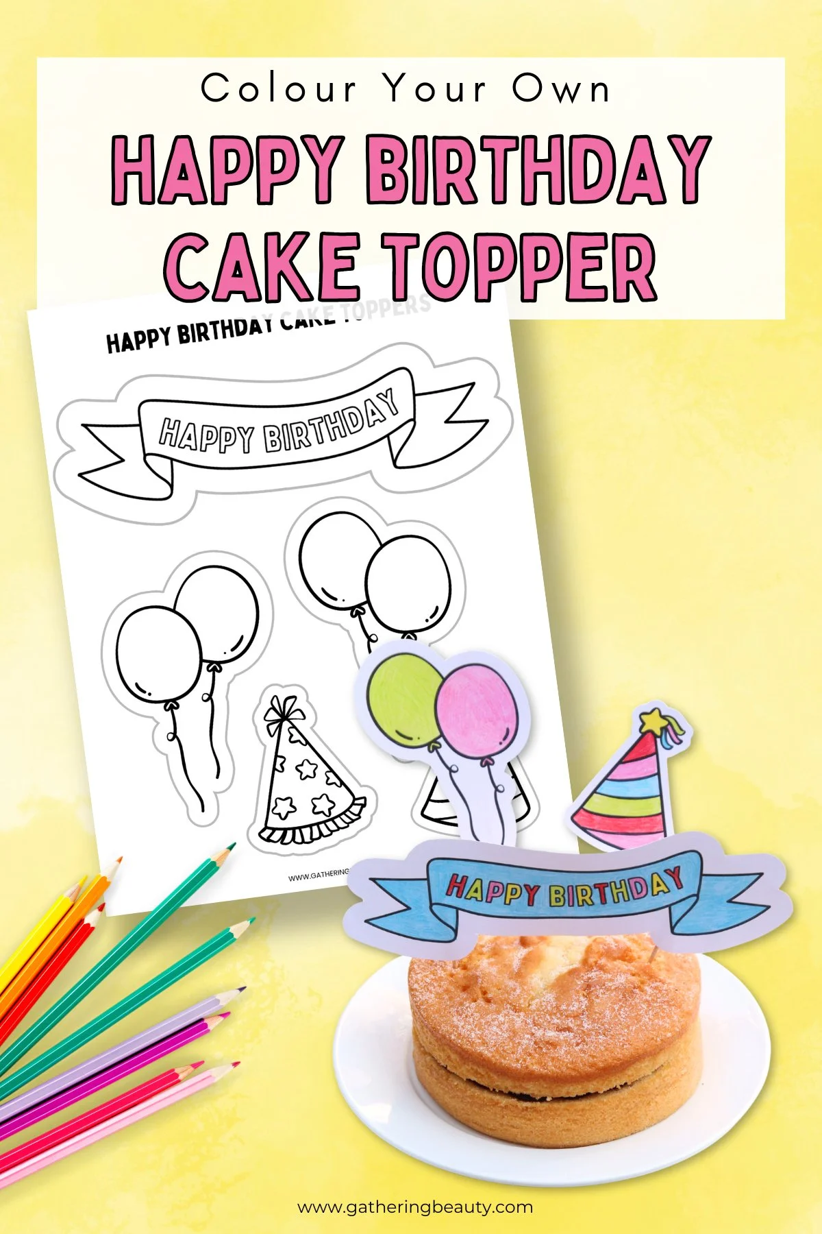 Free Printable Happy Birthday Cake Topper