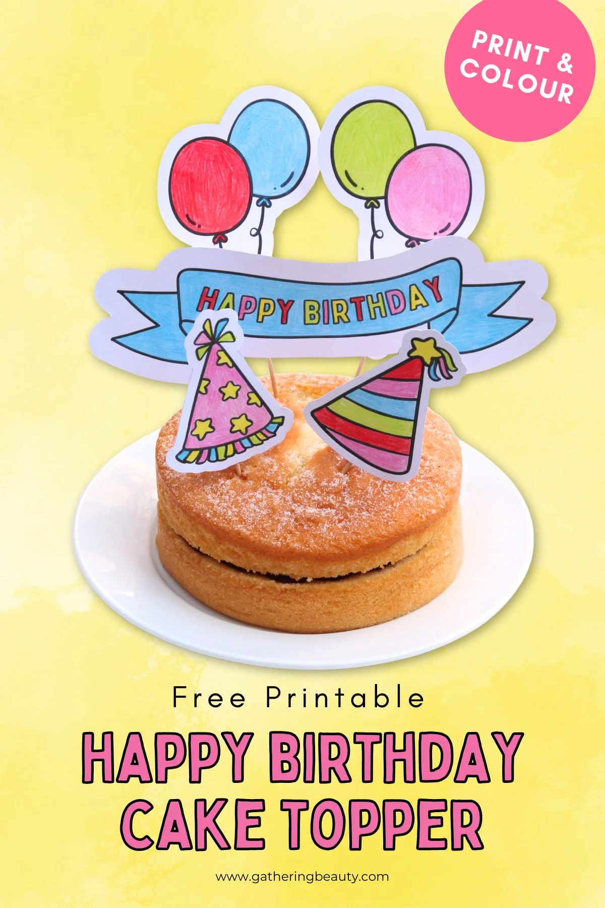 Free Printable Happy Birthday Cake Topper