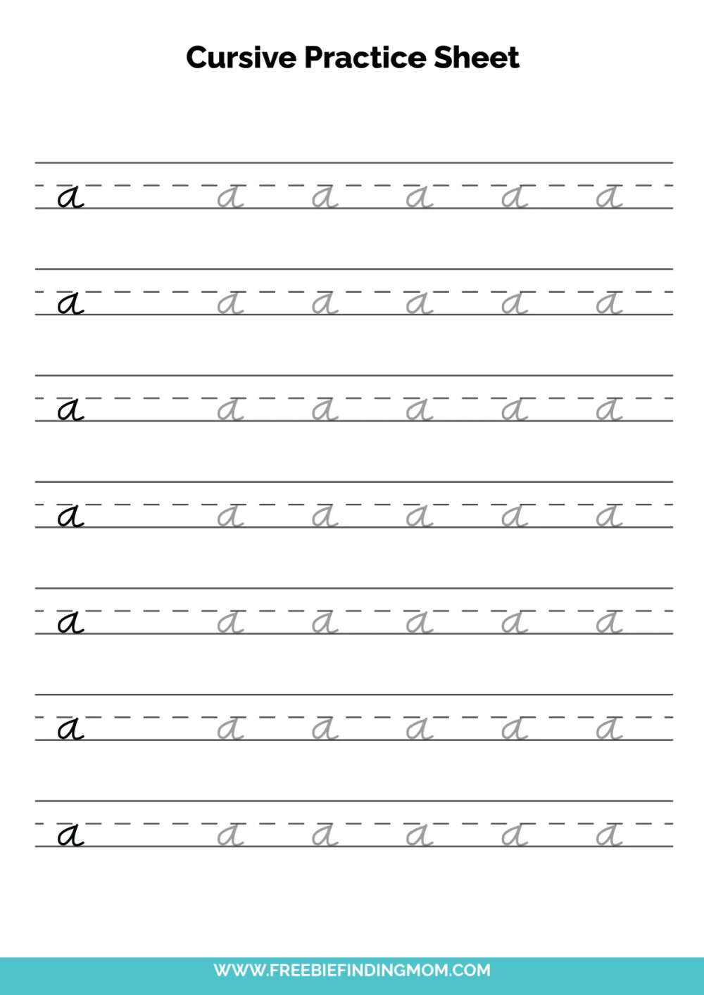 Free Printable Lowercase Cursive Letter A Practice Sheet Pdf Free Printable Lowercase Cursive Letter A Practice Sheet Pdf