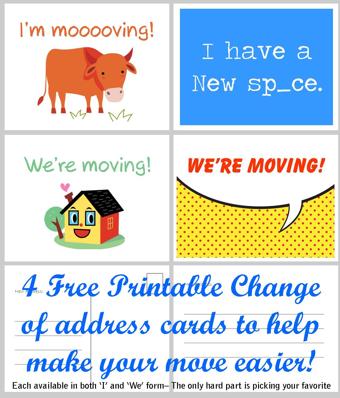 Free Printable Moving Announcement Change Of Address Card Free Printable Moving Announcement Change Of Address Card