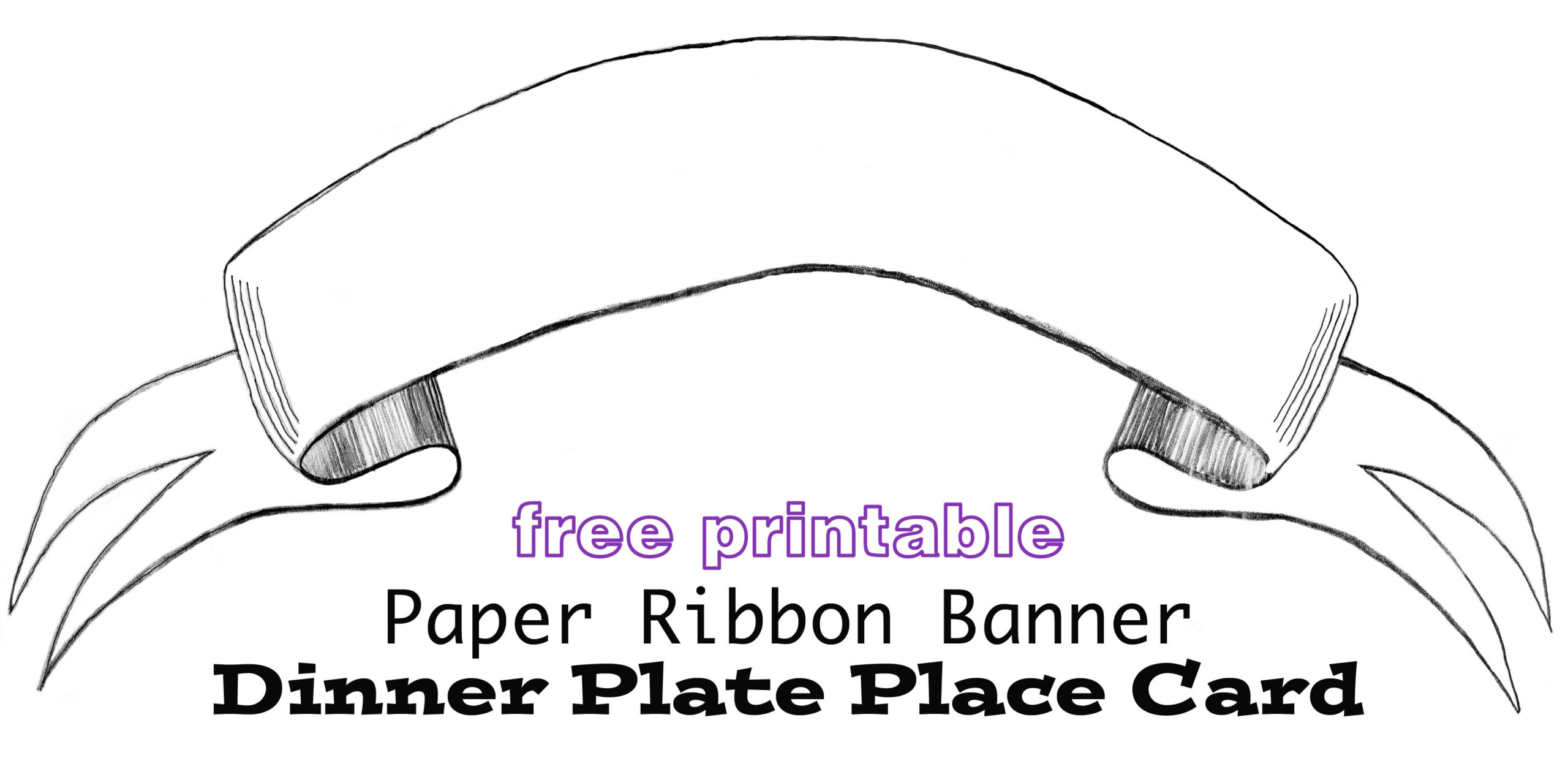 Free Printable Paper Ribbon Dinner Plate Place Card Free Printable Paper Ribbon Dinner Plate Place Card