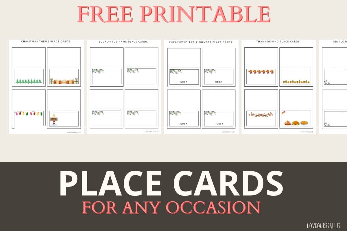 Free Printable Place Cards