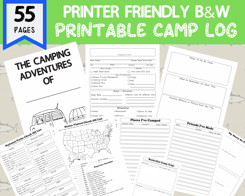 free printable camping journal template