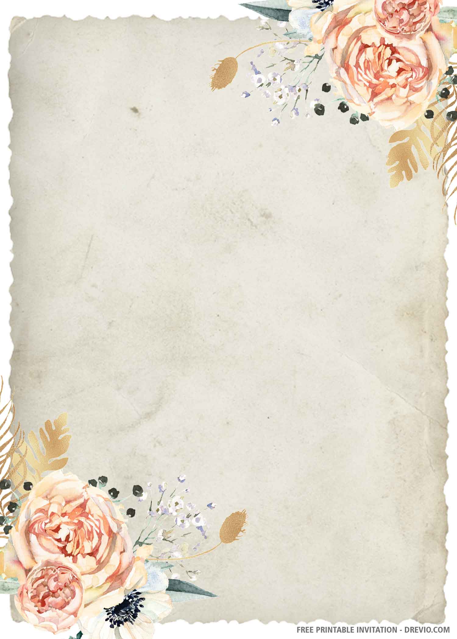 free printable blank wedding invitation template