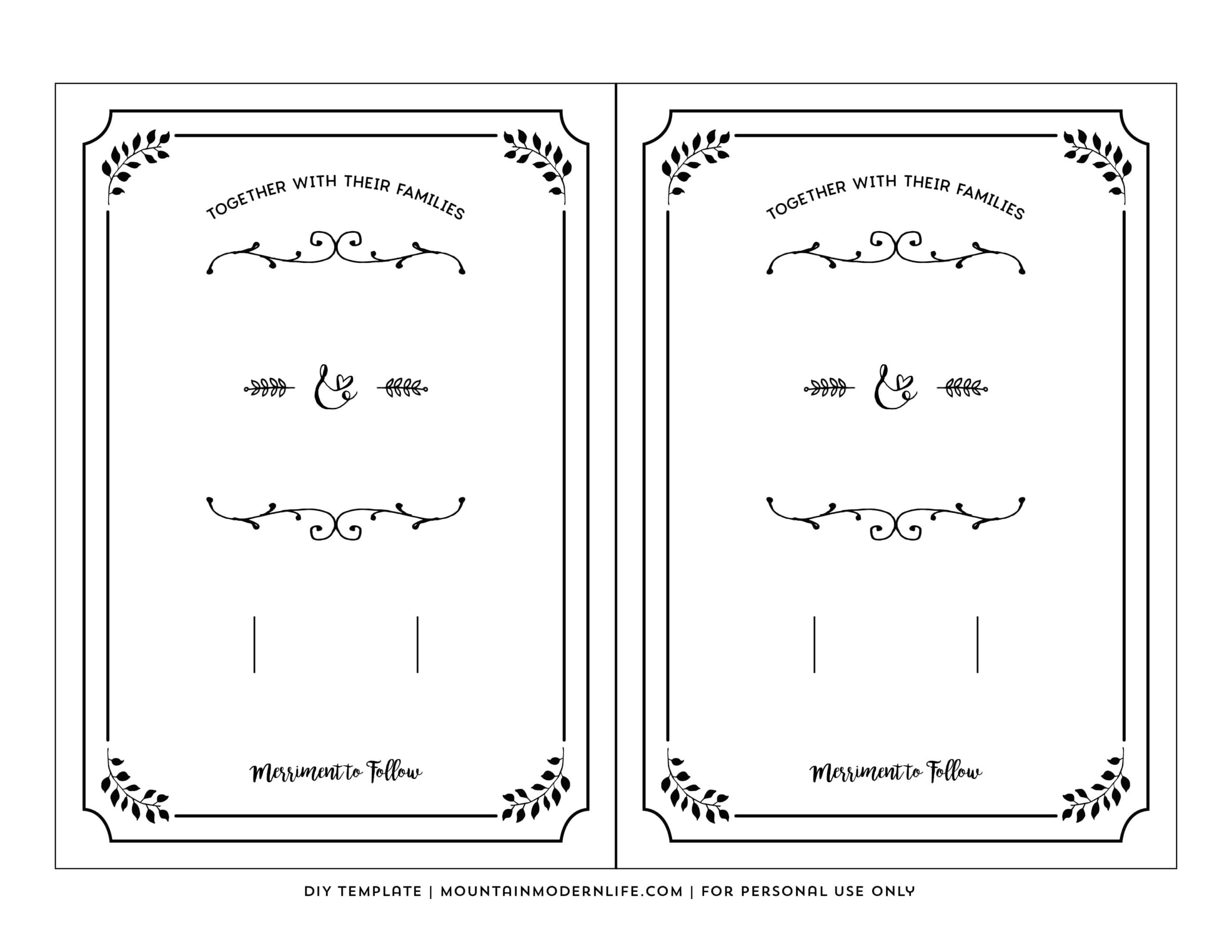 Free Printable Wedding Invitation Template