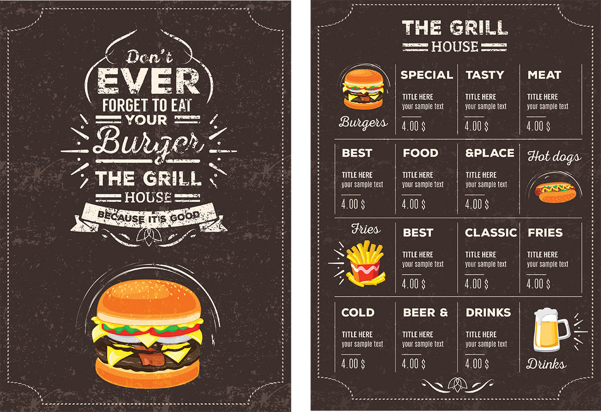 Free Psd Restaurant Menu Templates