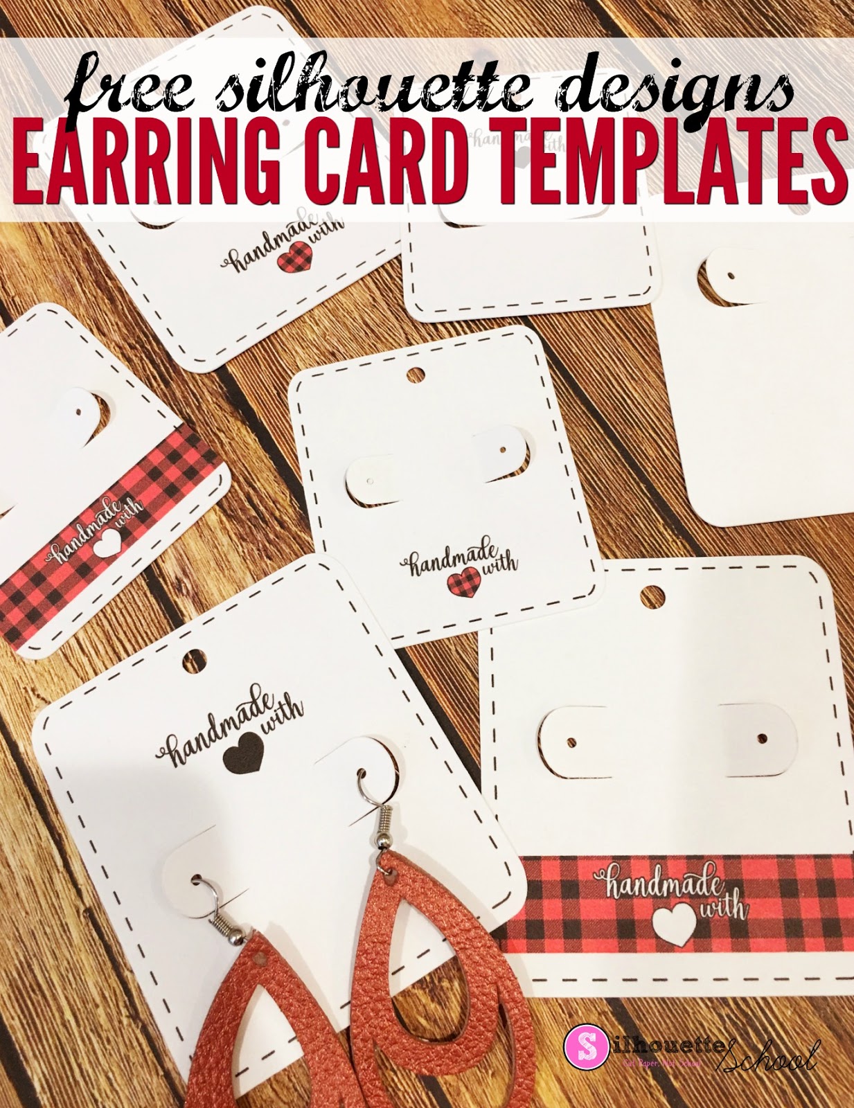 Free Silhouette Earring Card Templates