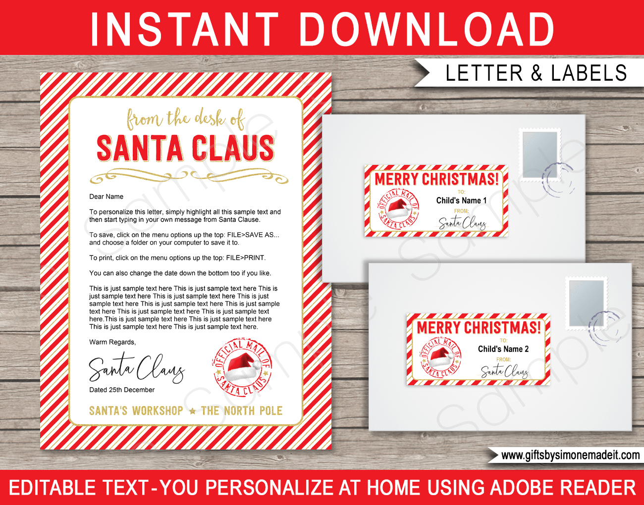 From Santa Letter Printable Template From Santa Letter Printable Template