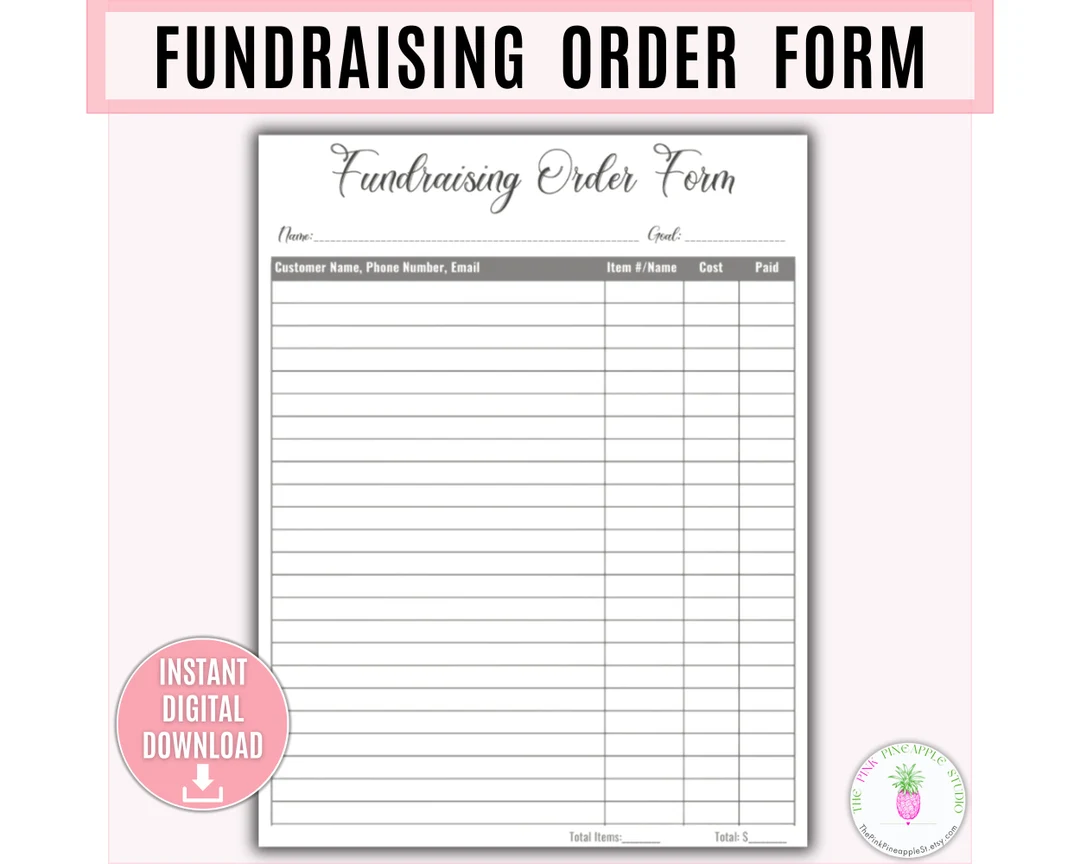 Fundraising Form Printable Template