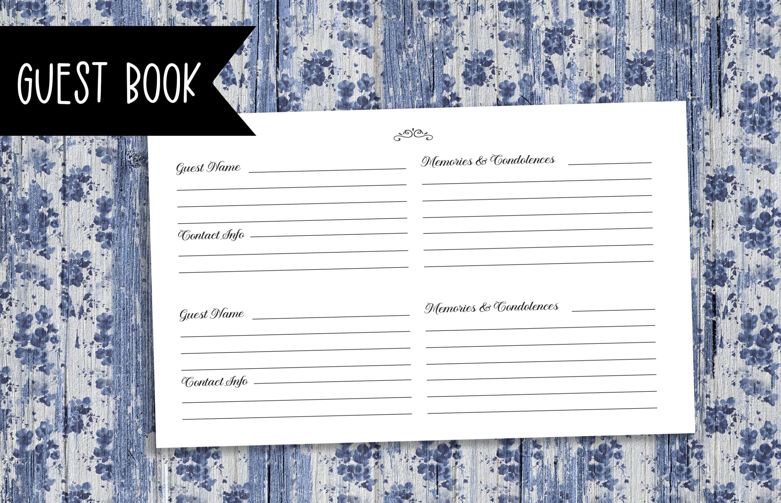 Funeral Guest Book Kdp Template Funeral Guest Book Kdp Template