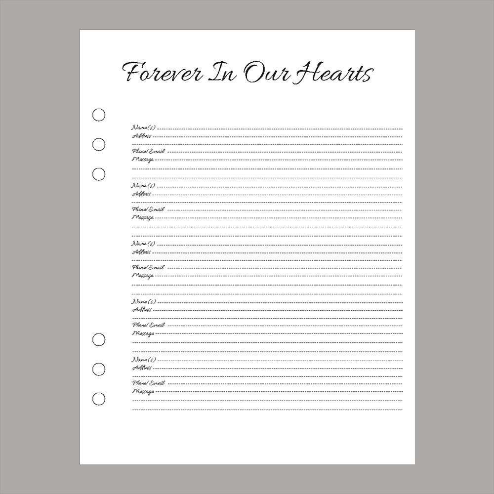 Funeral Memorial Guest Book Funeral Memorial Guest Book