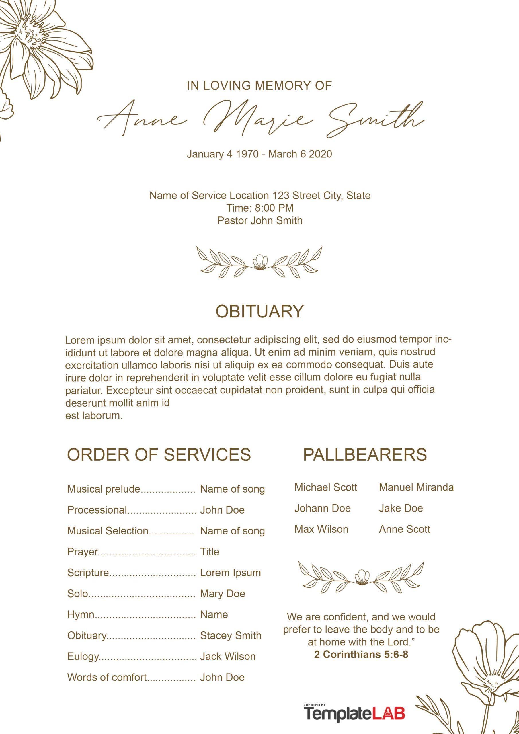 Funeral Programs Funeral Programs