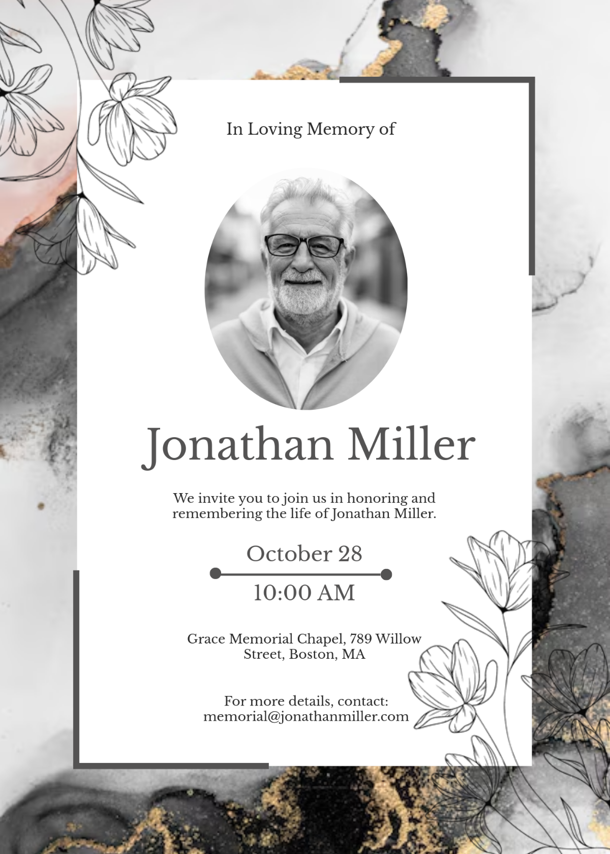Funeral Service Invitation Funeral Service Invitation