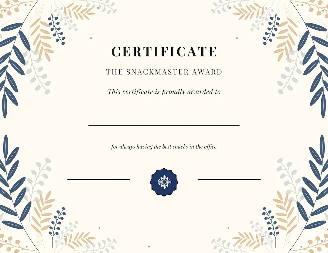 Funny Office Certificate Awards Set Of