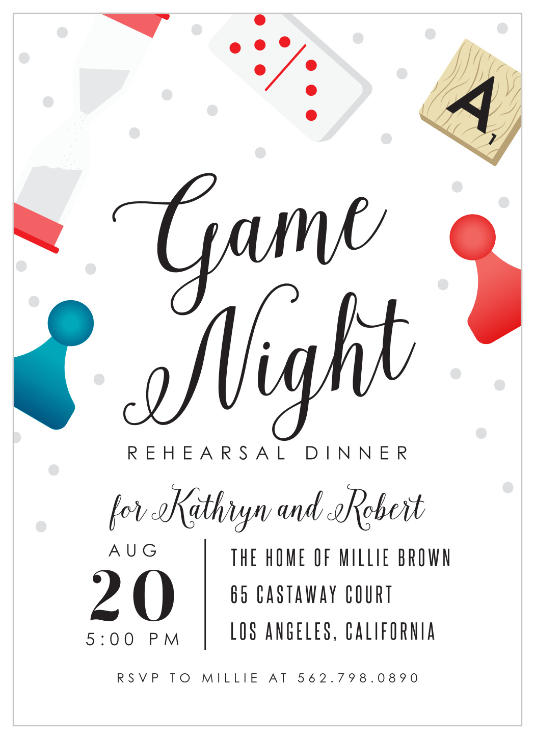 Game Night Rehearsal Dinner Invitations Game Night Rehearsal Dinner Invitations