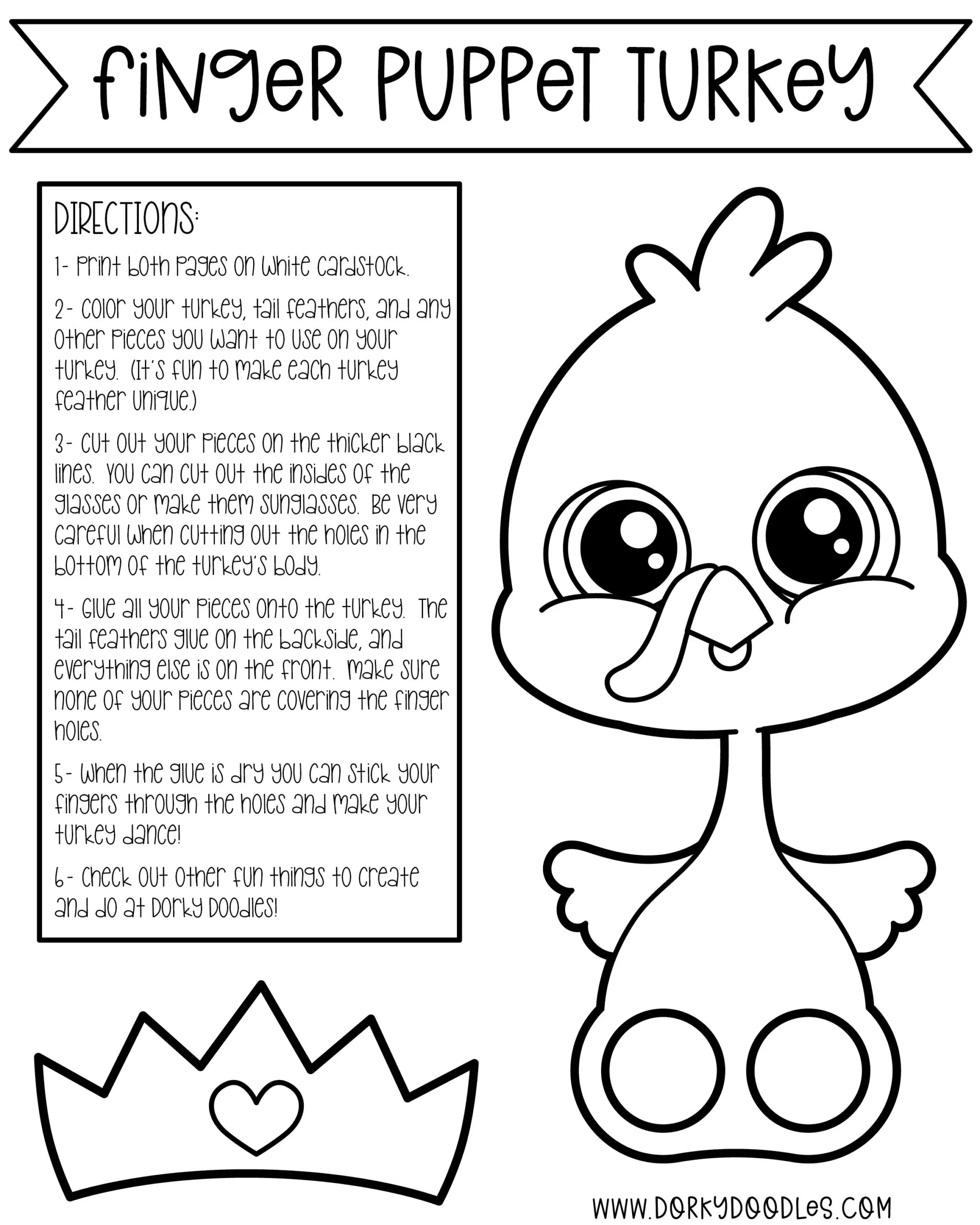 Giant Finger Puppet Turkey Free Printable