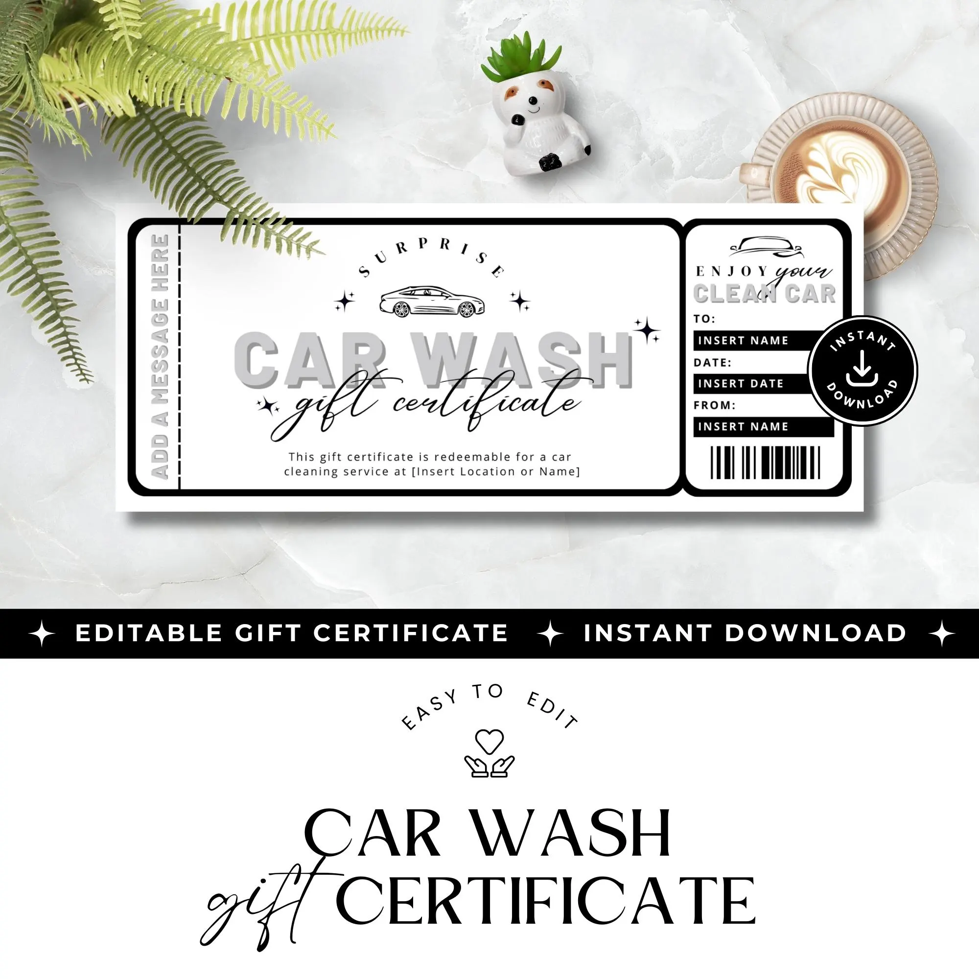 Gift Certificate Template Carwash