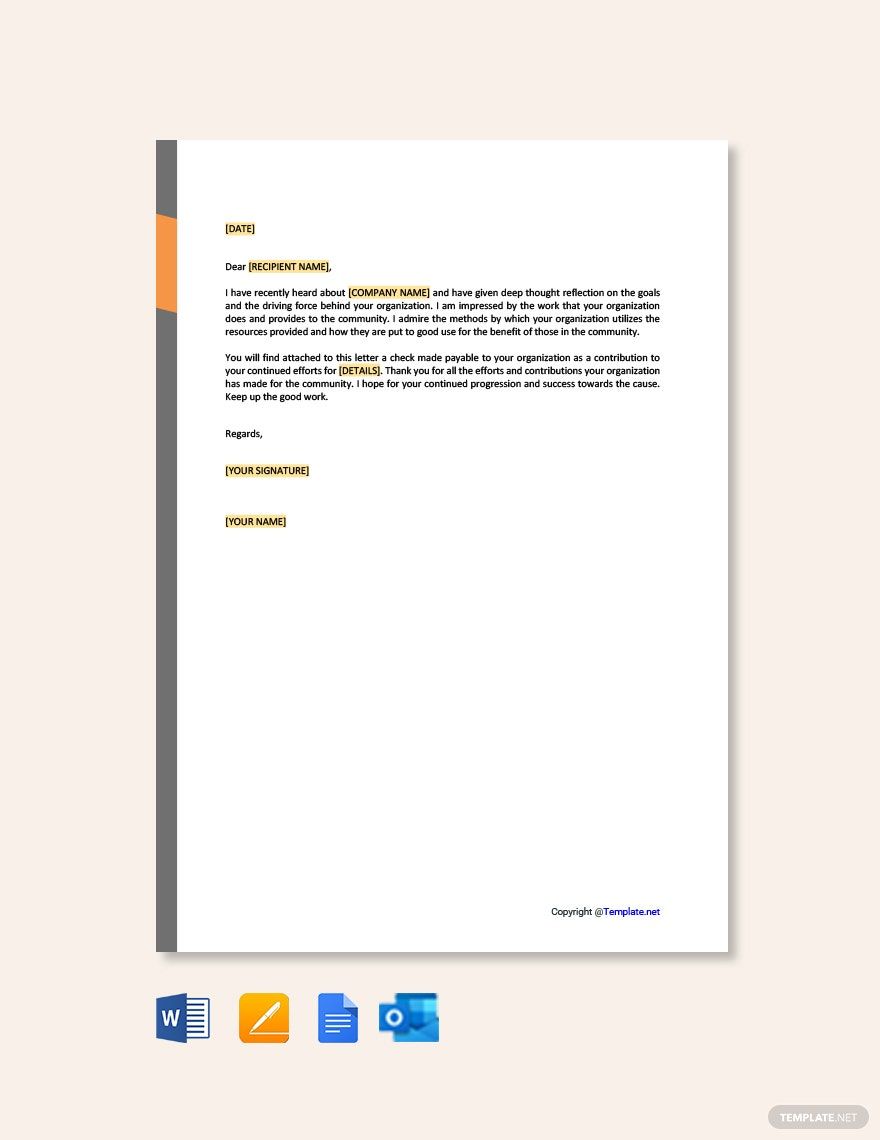 donation letter template sample