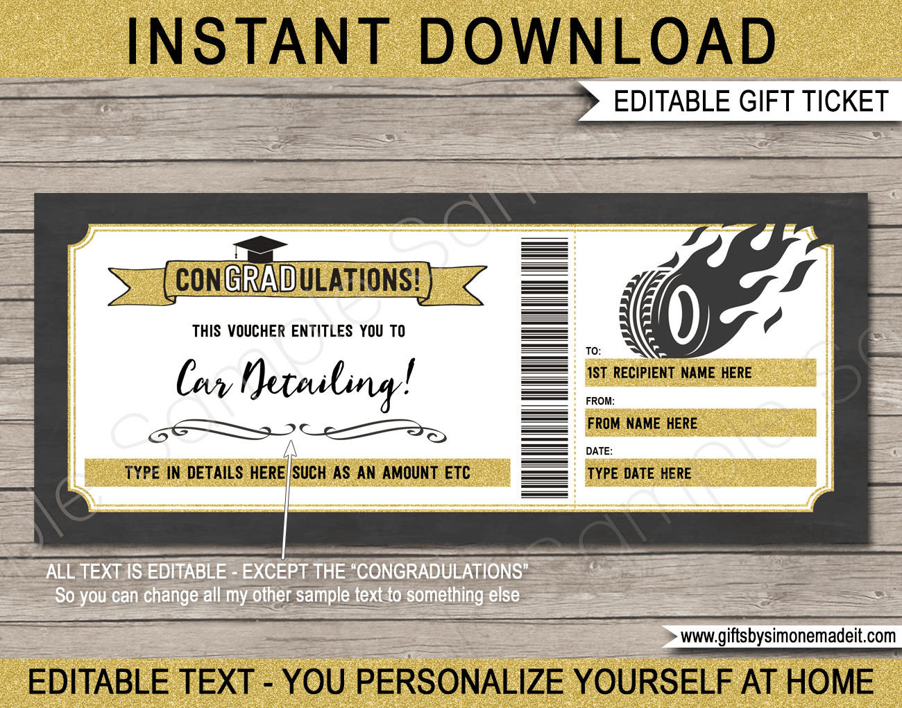 Graduation Car Detailing Gift Card