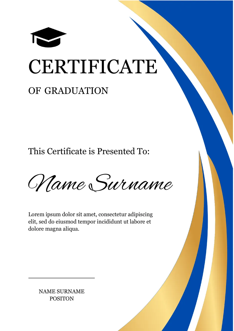 Graduation Certificate Template