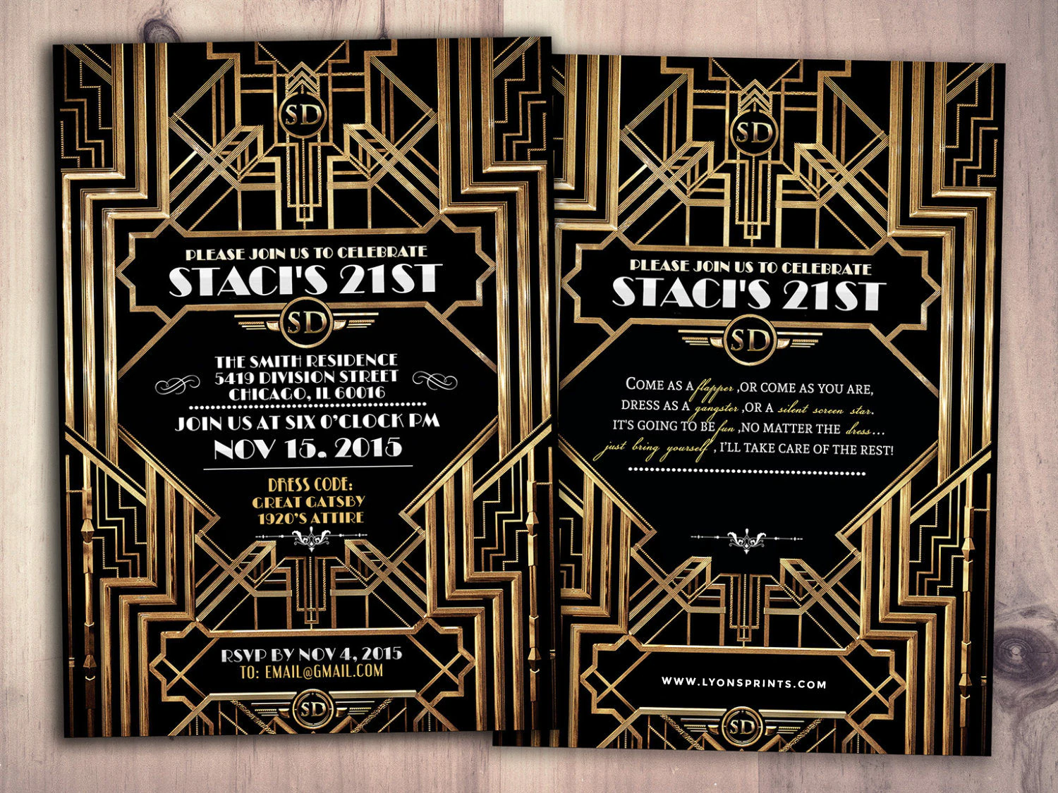 Great Gatsby Birthday Invitation Roaring Great Gatsby Birthday Invitation Roaring