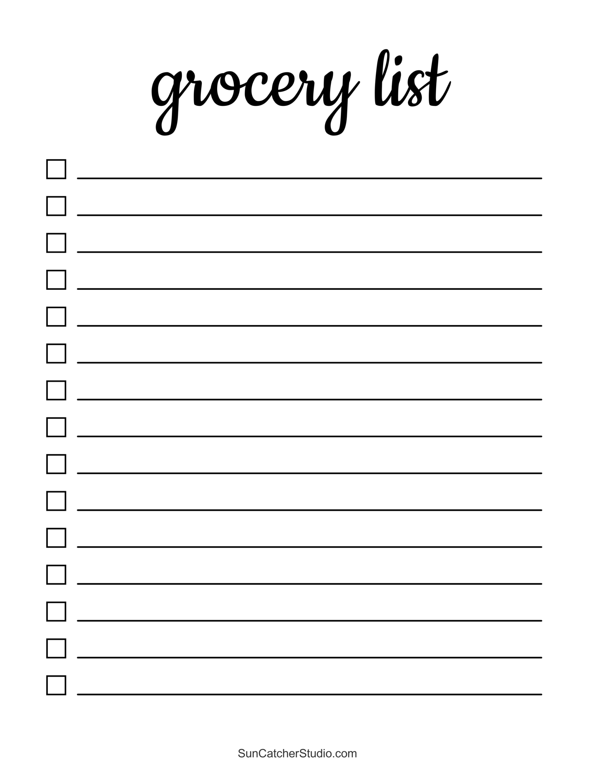 Grocery List Grocery List