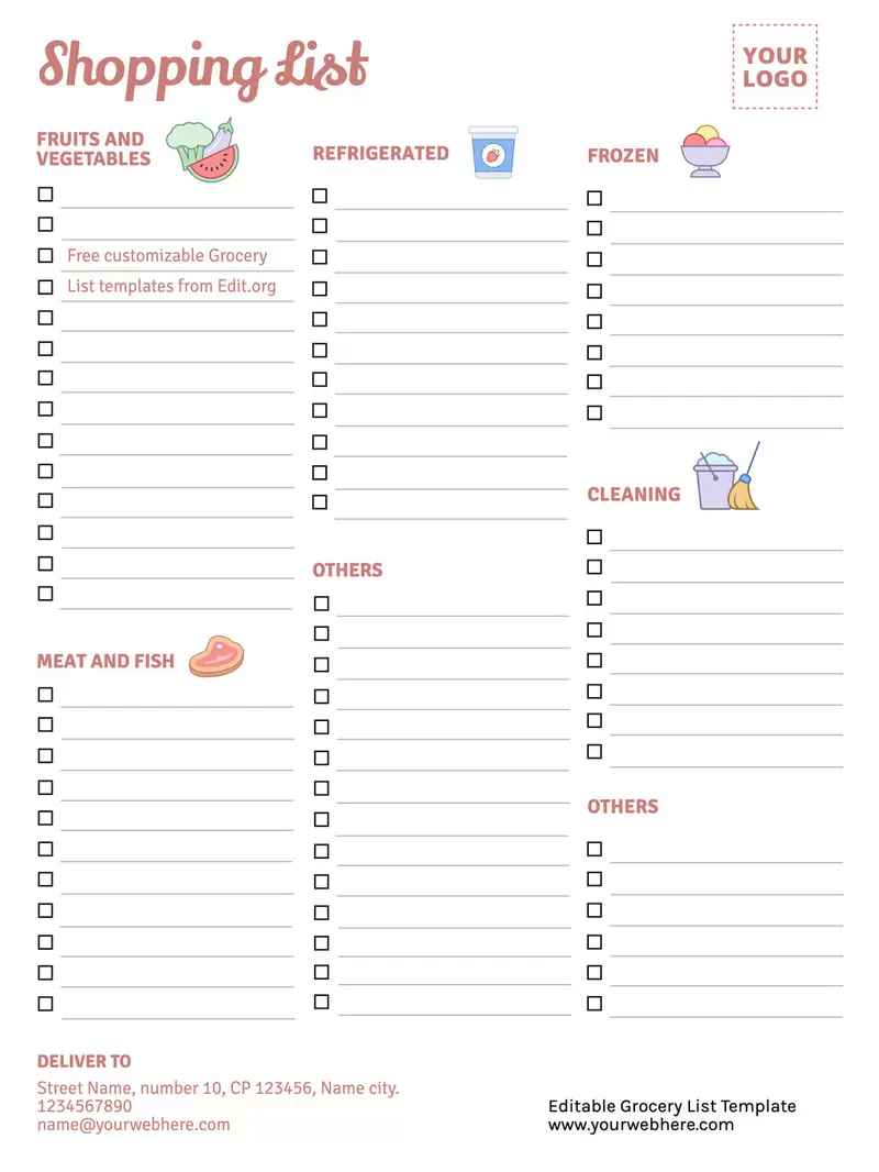 Grocery List Templates Grocery List Templates
