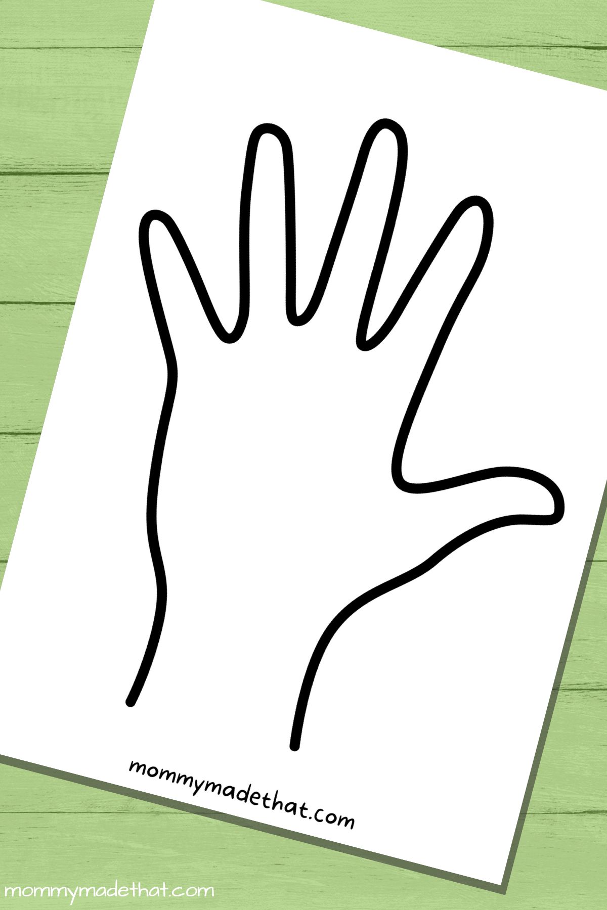 free printable childs hand template