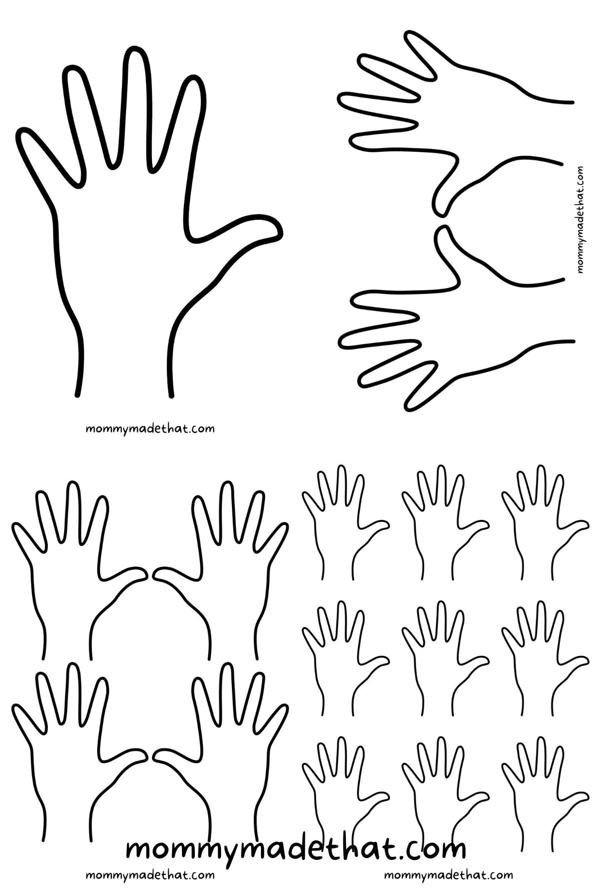 Hand Outlines Templates