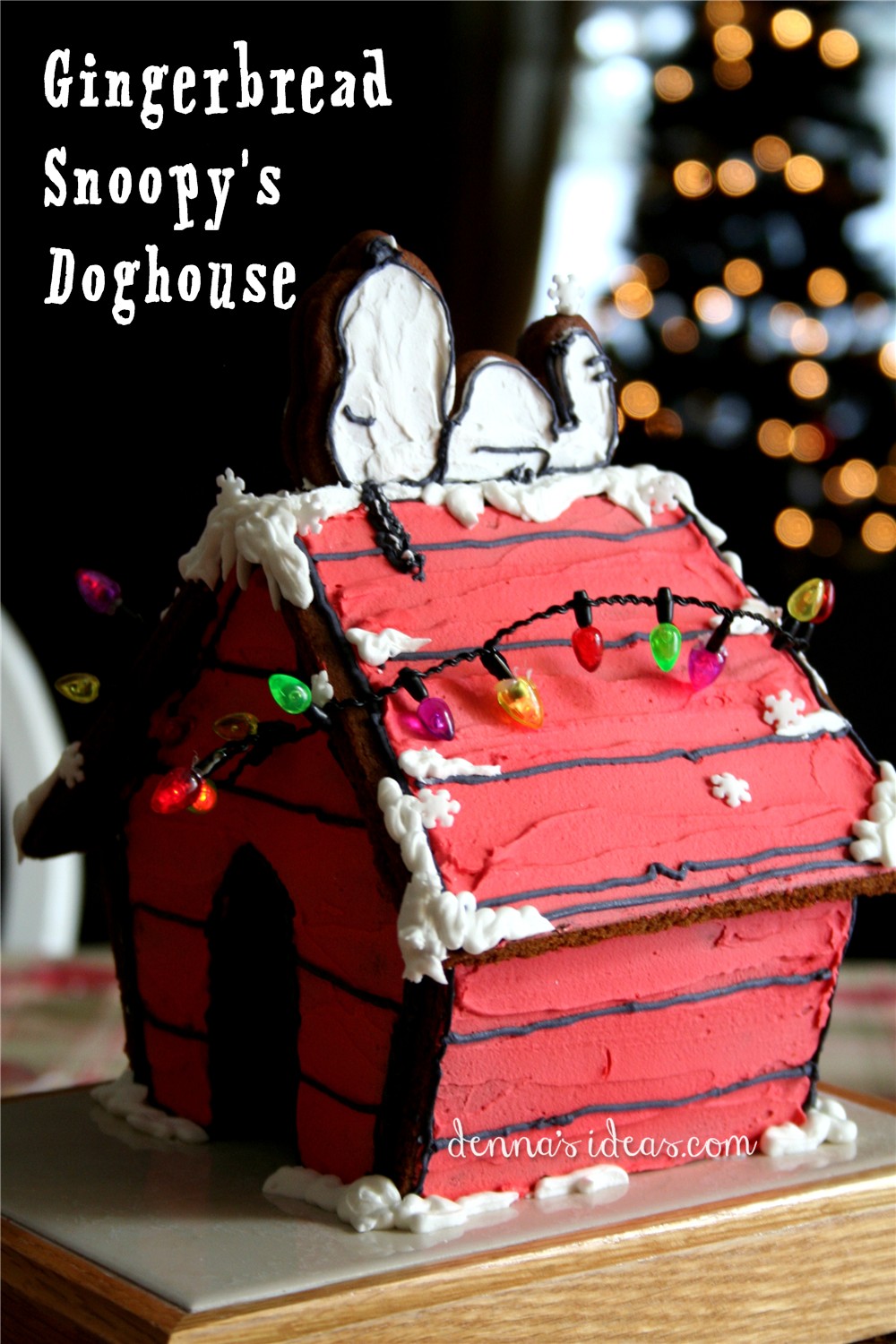 Happy New Year With A Gingerbread Snoopys Doghouse