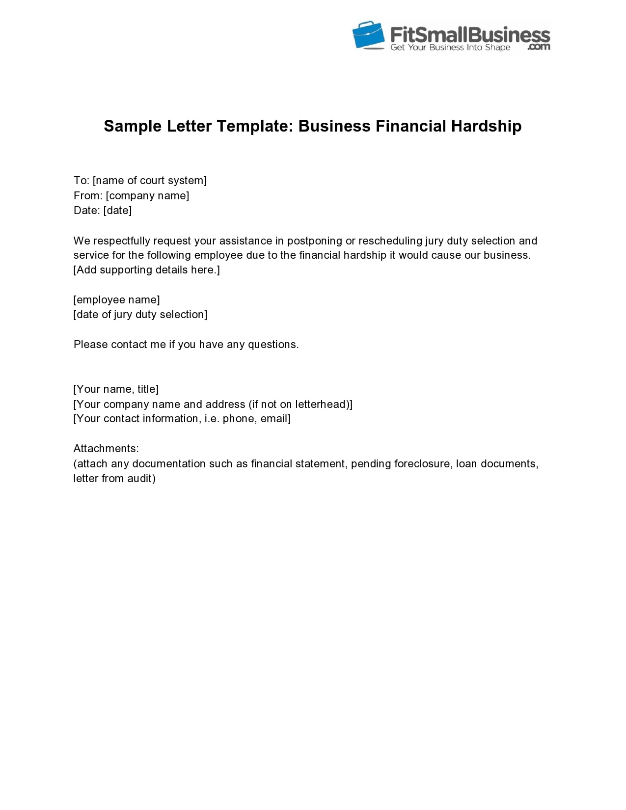 Hardship Letter Hardship Letter