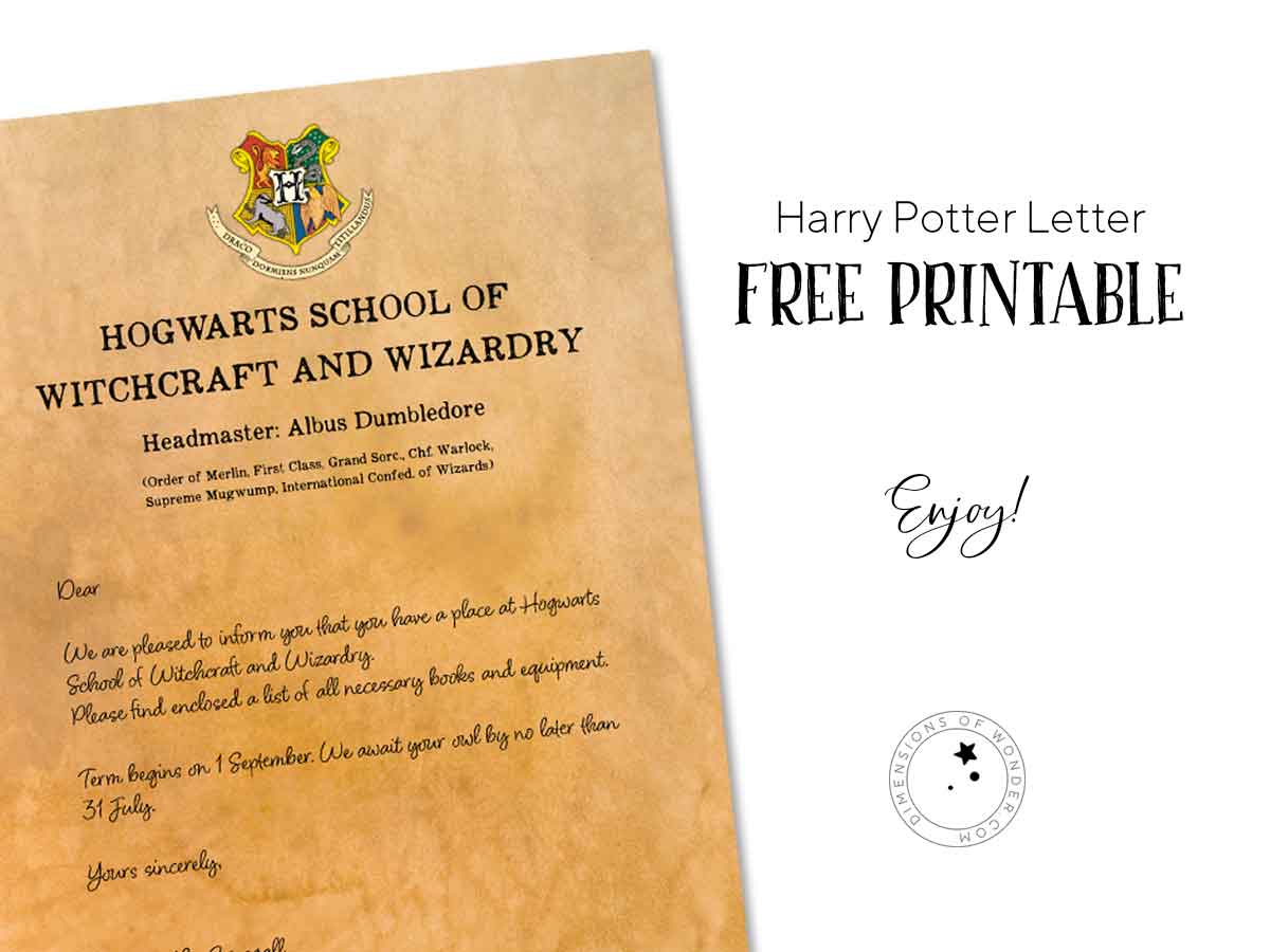 Harry Potter Letter Template Harry Potter Letter Template