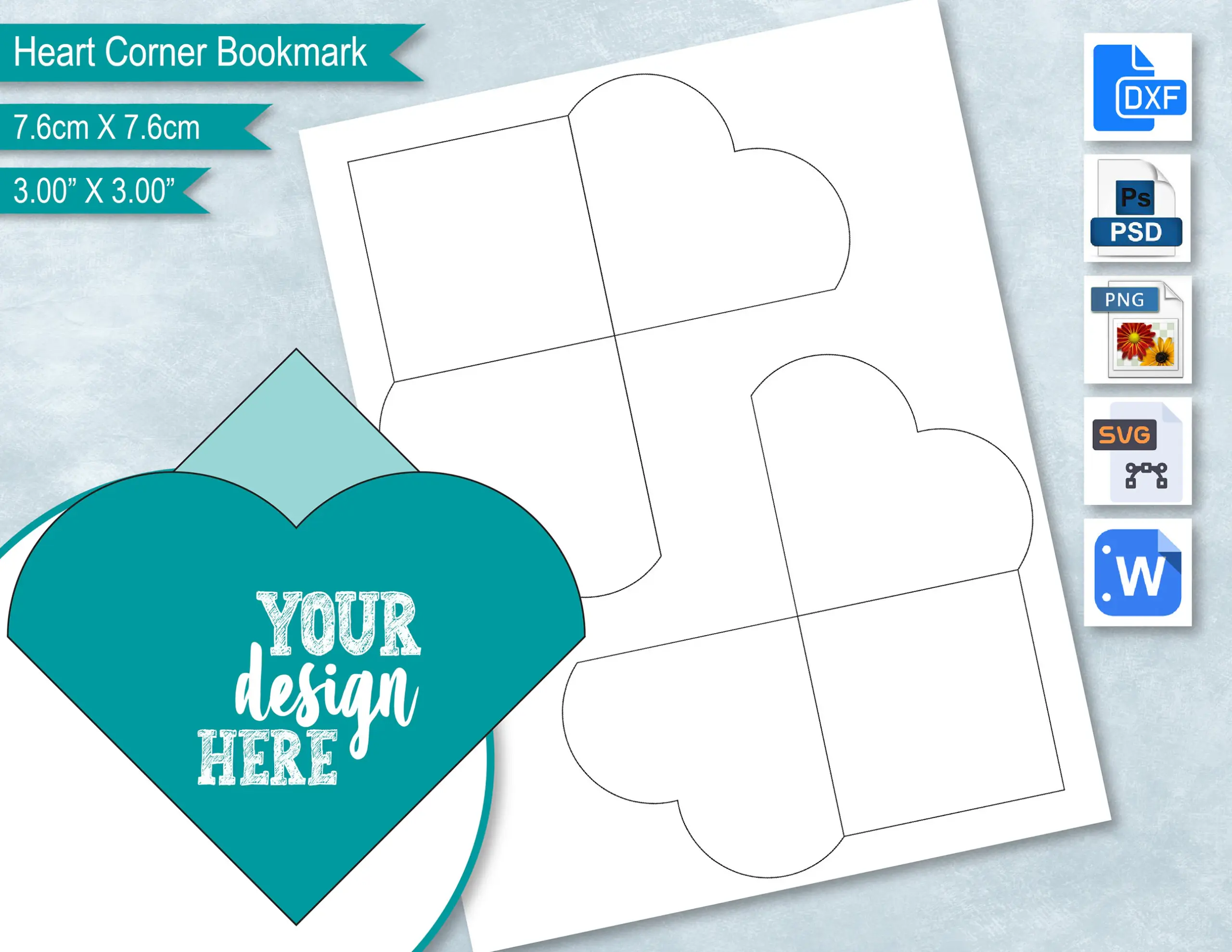 Heart Corner Bookmark Blank Template Diy Heart Corner Bookmark Blank Template Diy
