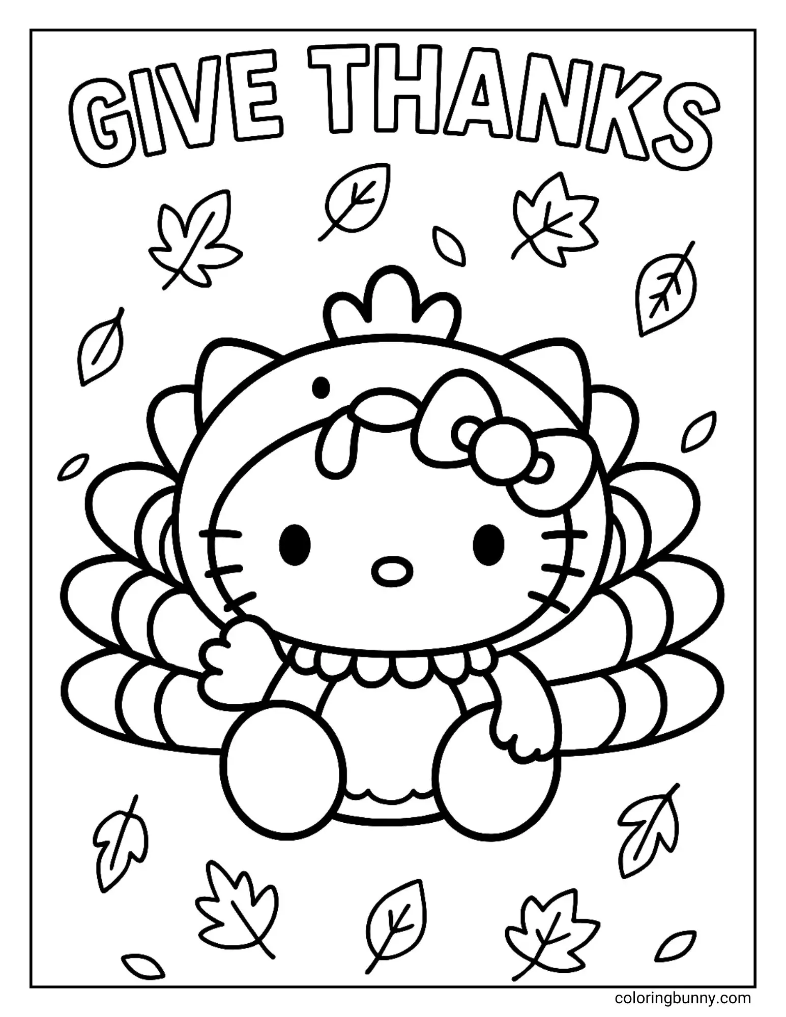 Hello Kitty Thanksgiving Coloring Pages