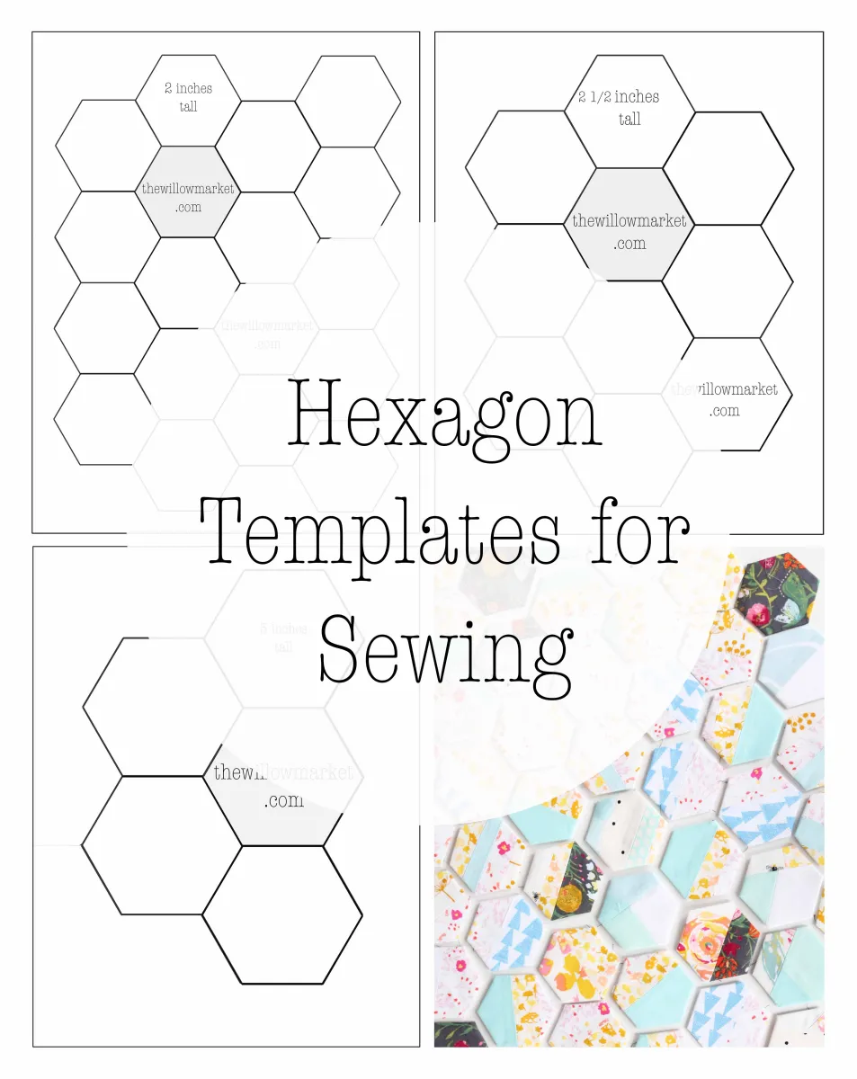 Hexagon Templates For Sewing A Hexie Quilt 2 Inch 2 12 Inch And Three Inch Patterns Hexagon Templates For Sewing A Hexie Quilt 2 Inch 2 12 Inch And Three Inch Patterns