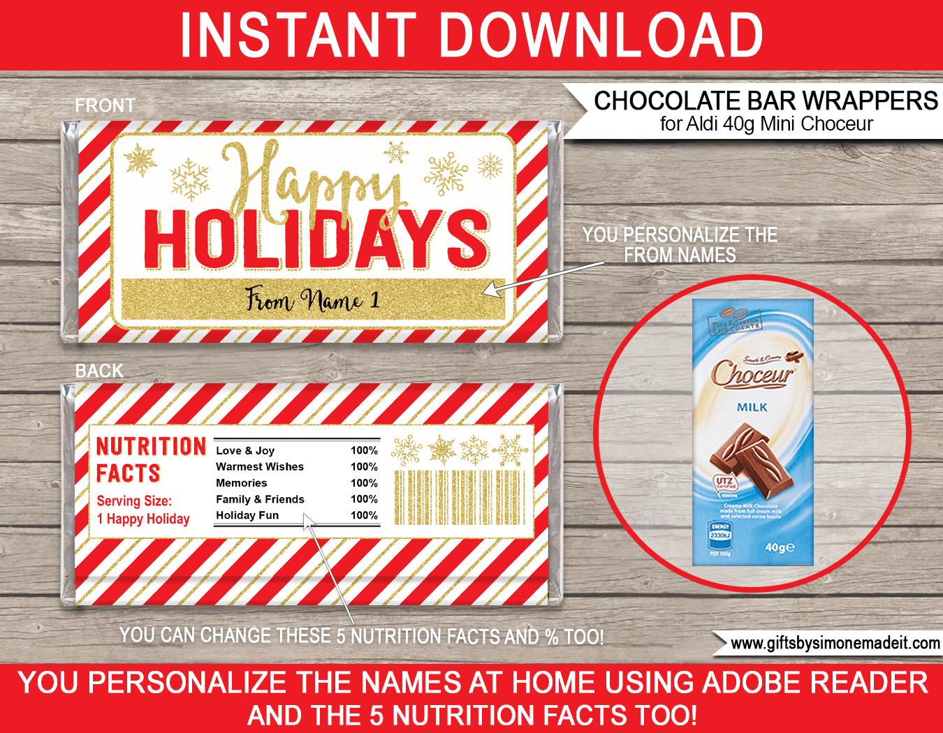 free printable chocolate bar wrapper template