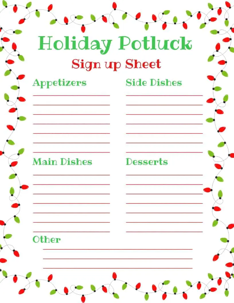 christmas sign in sheet template