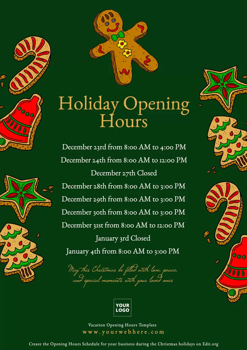 Holiday Schedule Templates Holiday Schedule Templates