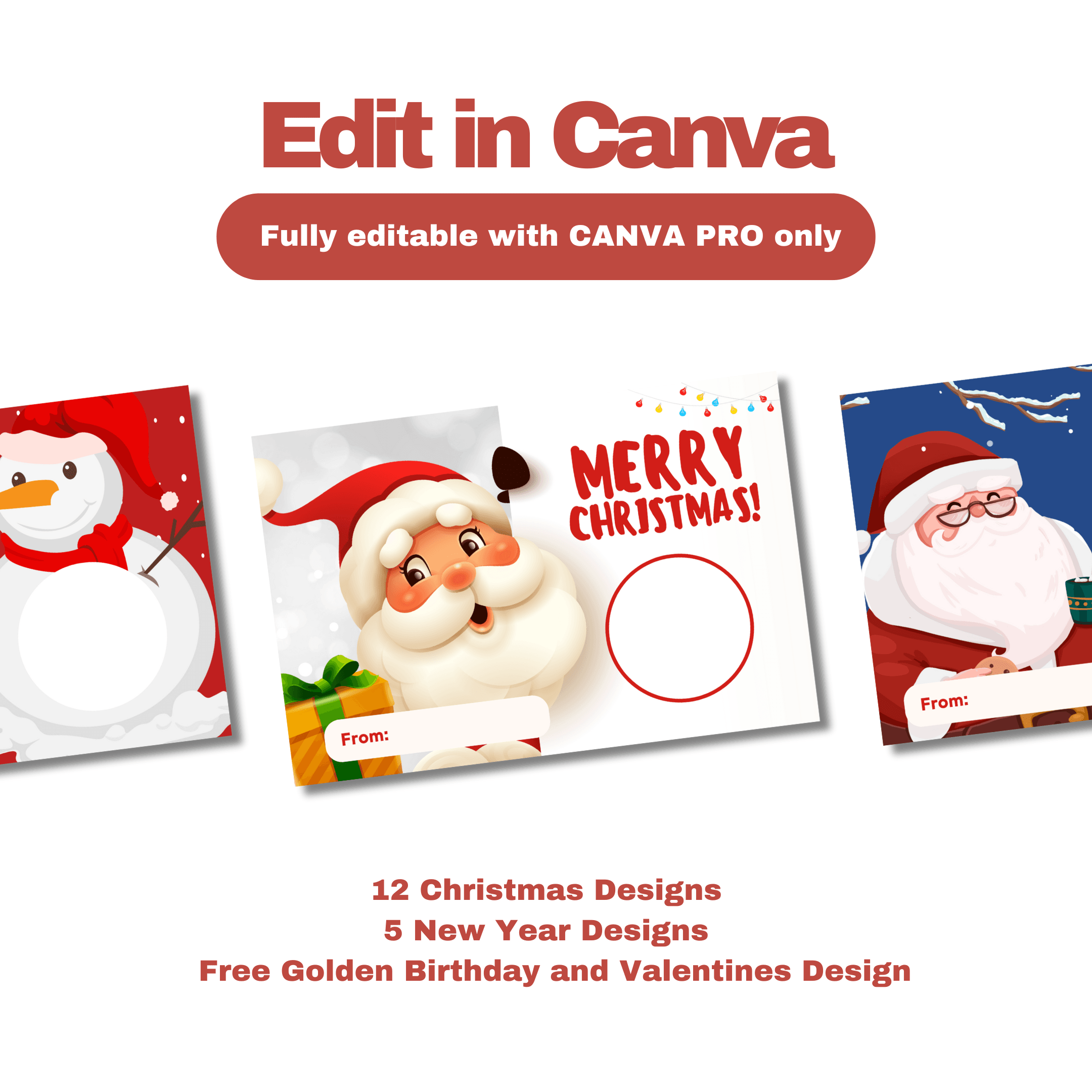 Holiday Scratch Card Template Canva Pro Editable