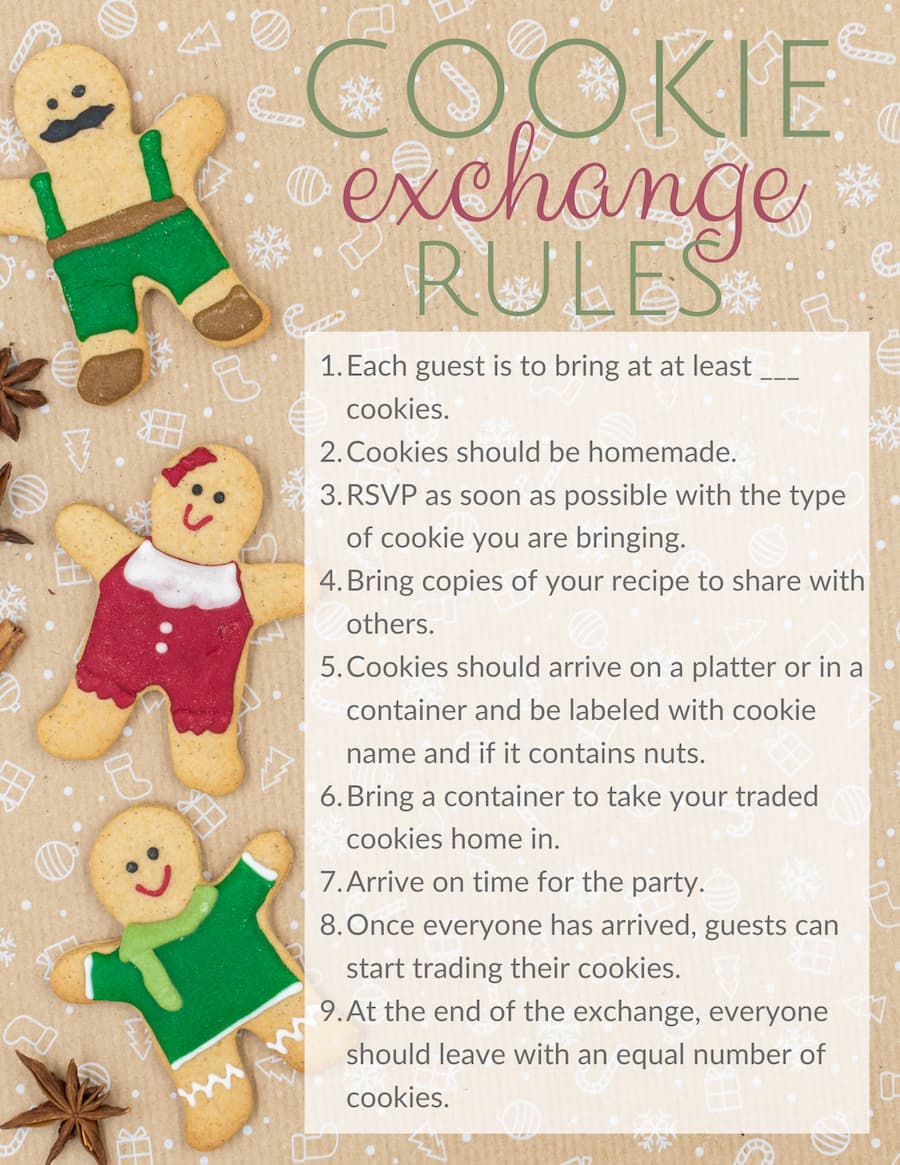 free printable free cookie exchange invitation template free printable free cookie exchange invitation template
