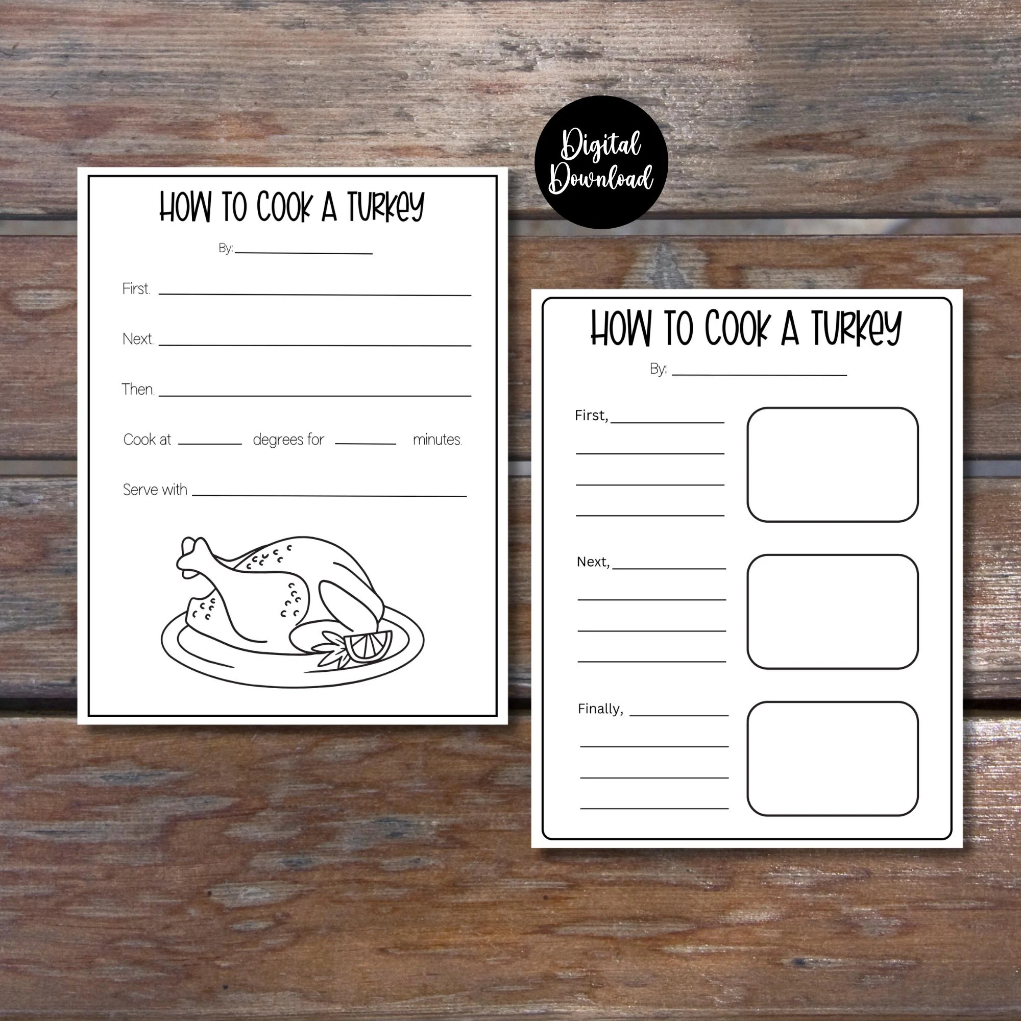 How To Cook A Turkey Worksheets