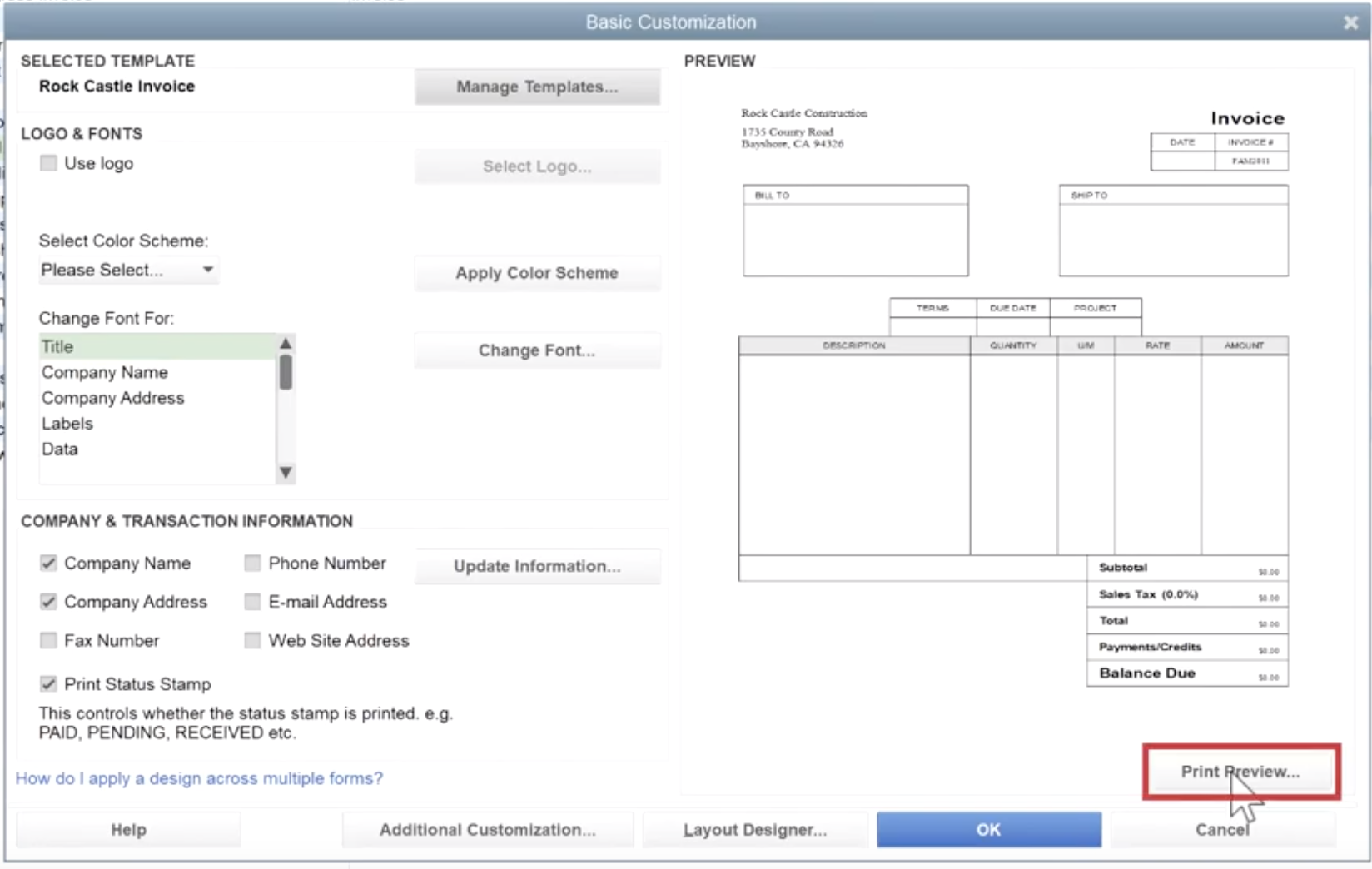 How To Edit And Invoice Template In Quickbooks