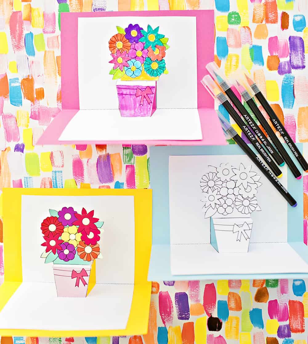 How To Make Pop Up Flower Cards With Free Printables