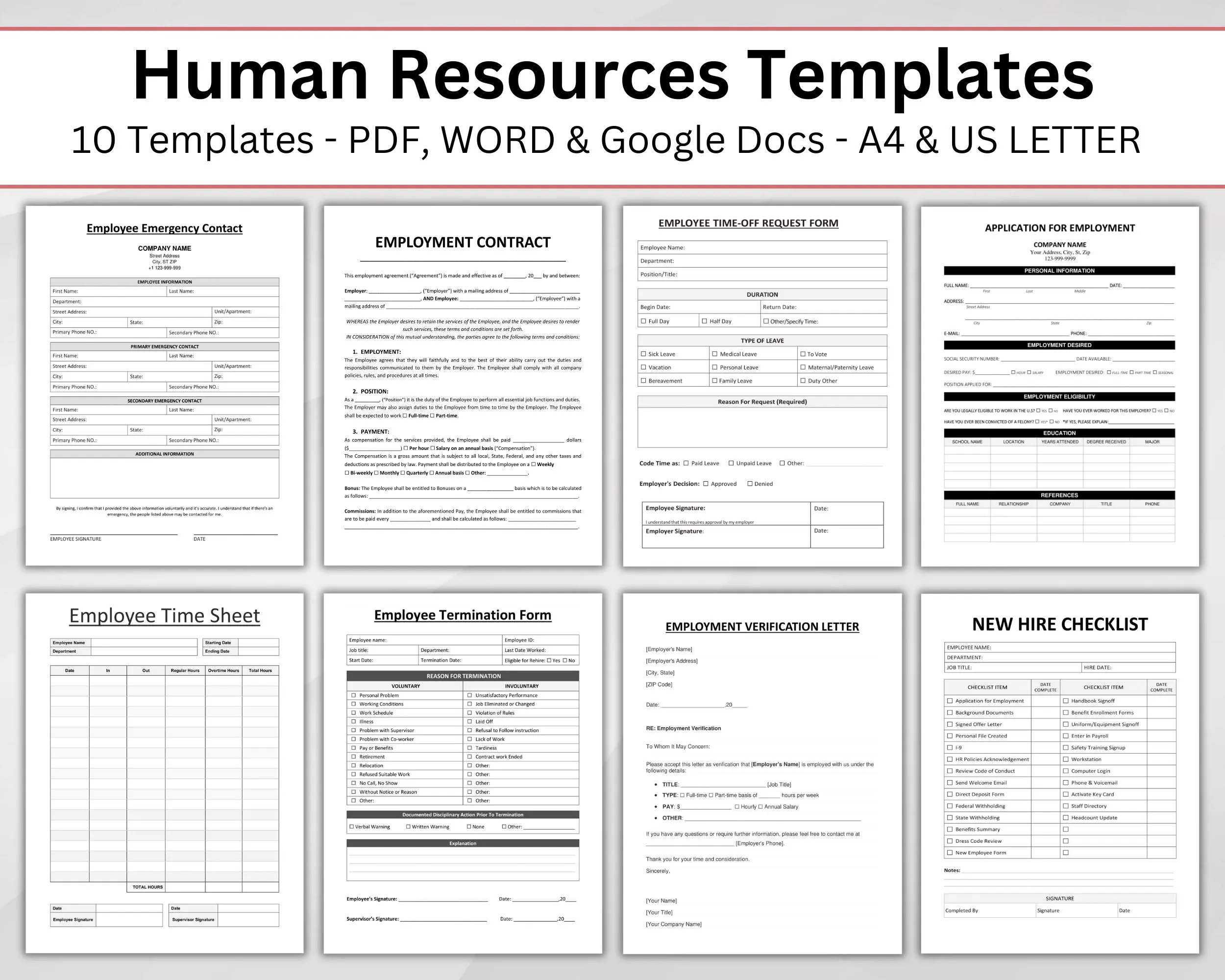 hr forms sample templates hr forms sample templates
