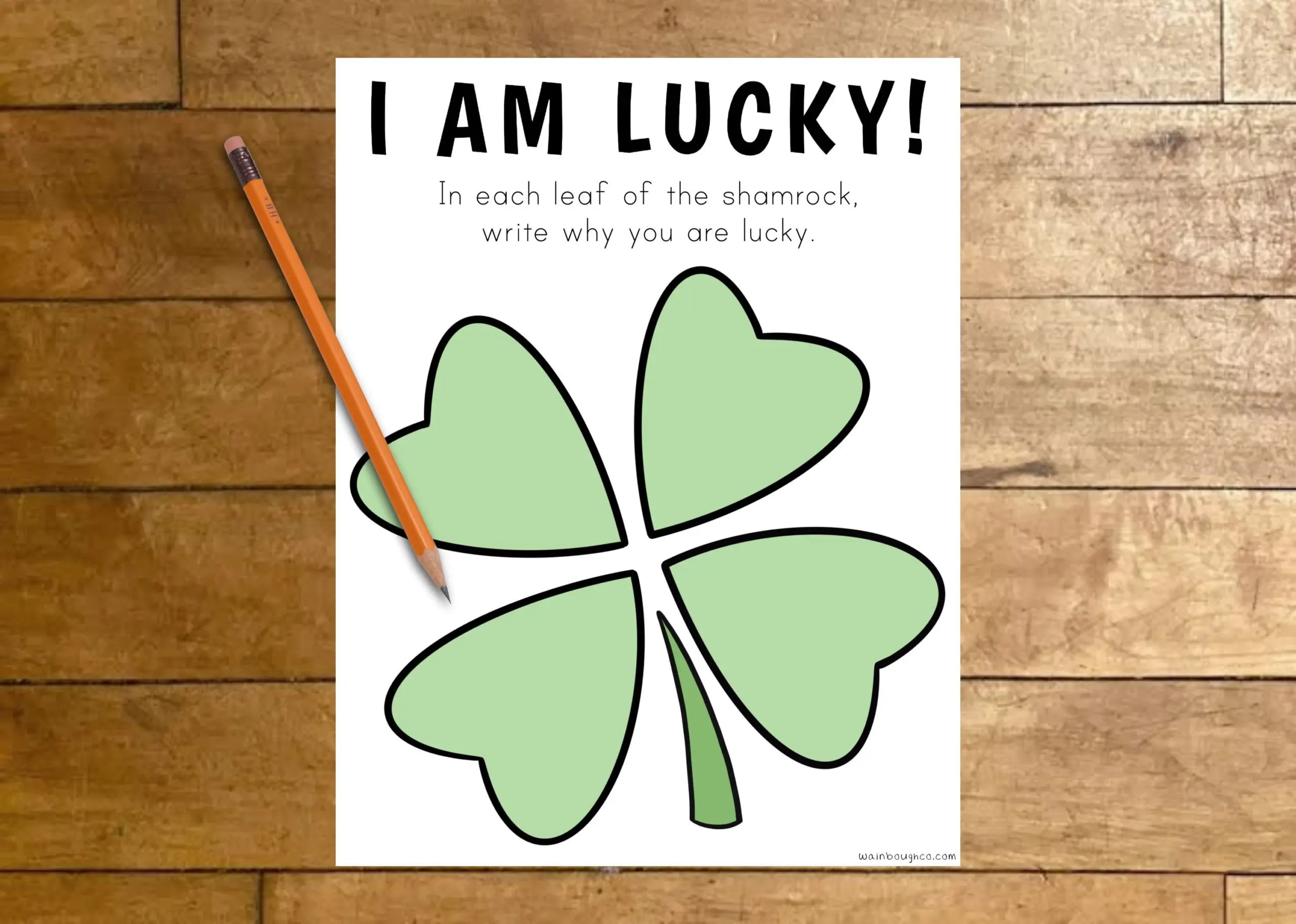 I Am Lucky Writing Activity St Patricks I Am Lucky Writing Activity St Patricks