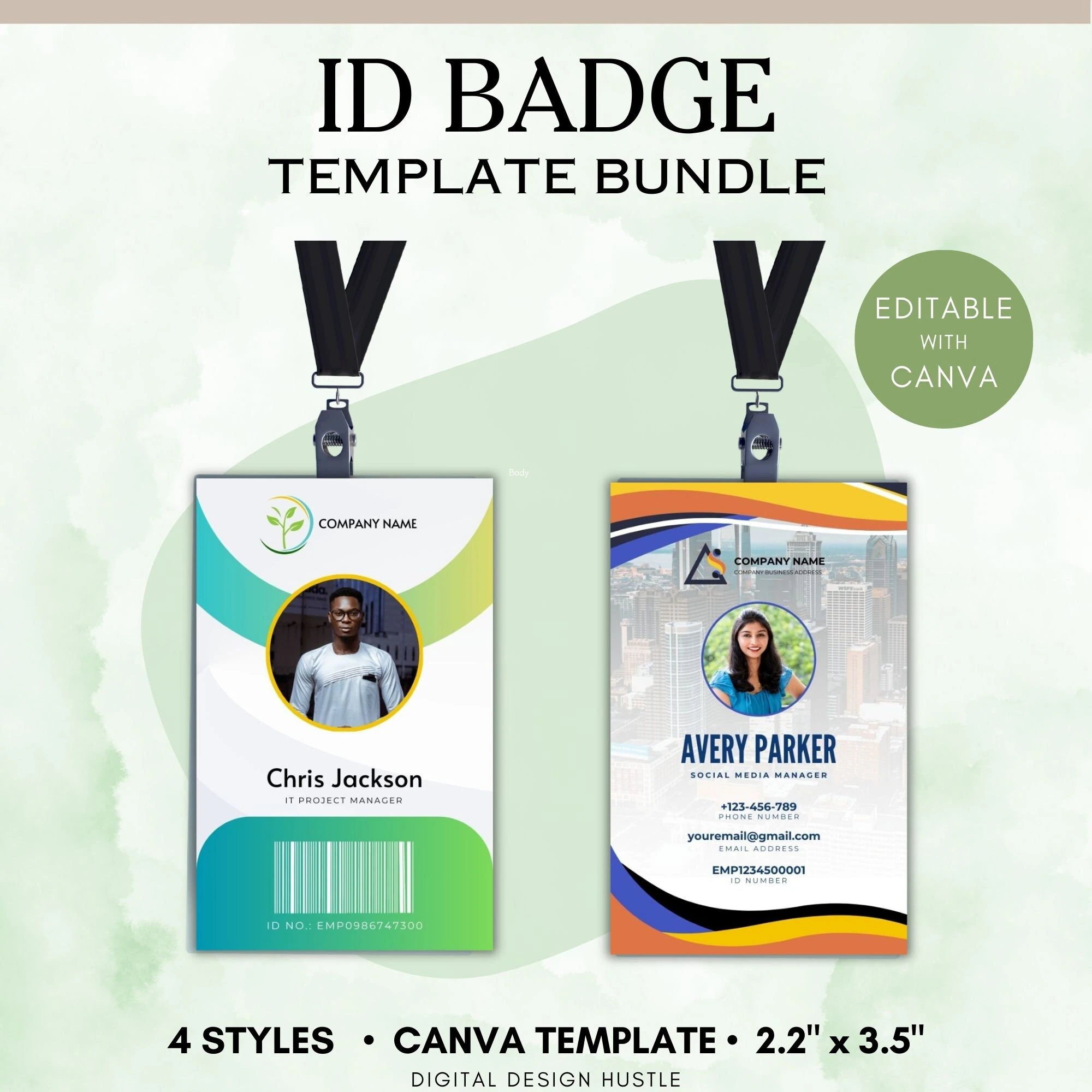 Id Badge Canva Template Employee Id Id Badge Canva Template Employee Id
