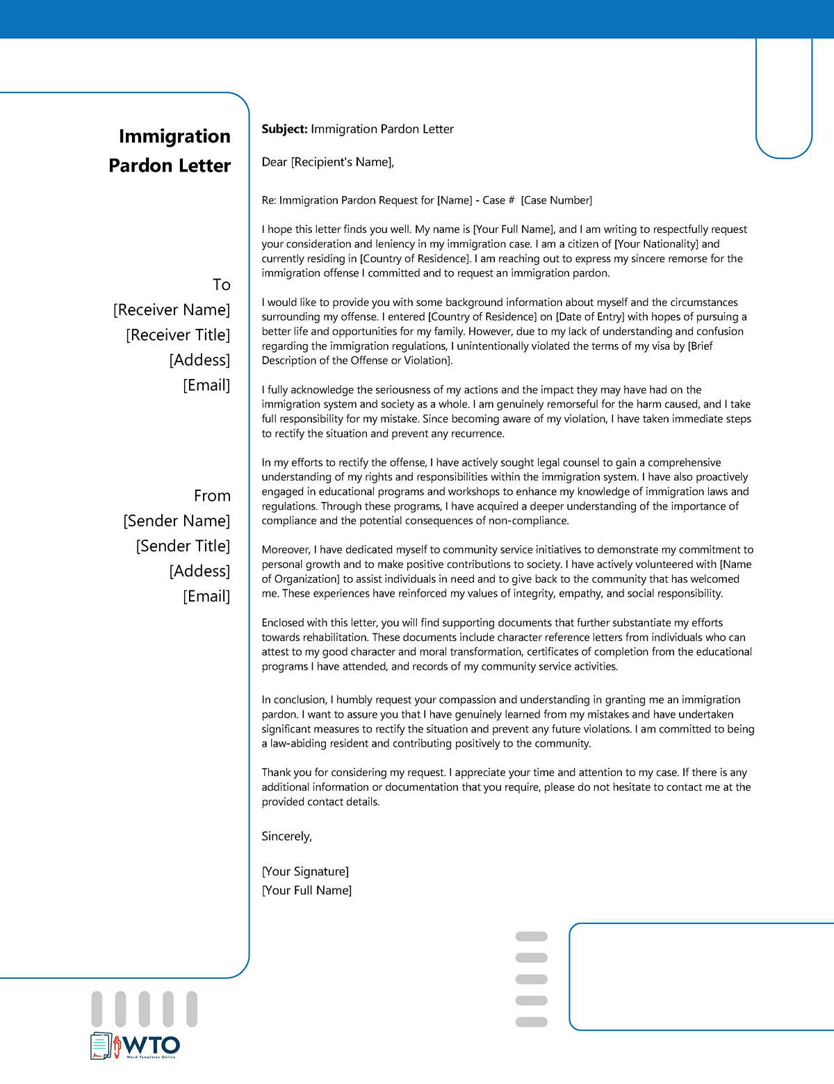 Immigration Pardon Letter Immigration Pardon Letter